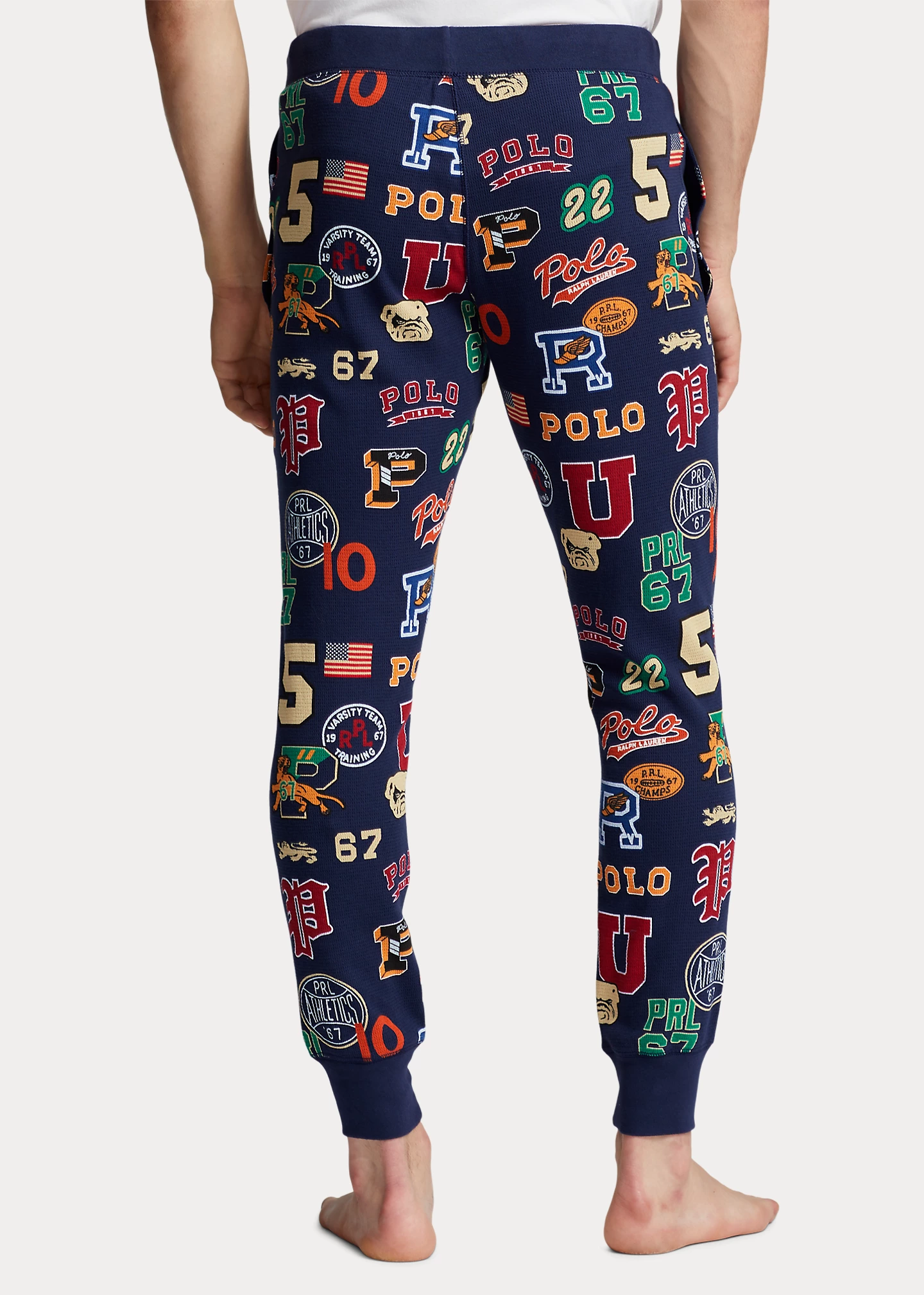 Print Waffle-Knit Sleep Jogger