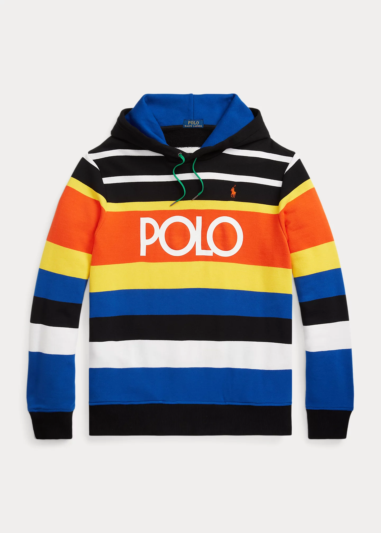 Logo Striped Fleece Hoodie