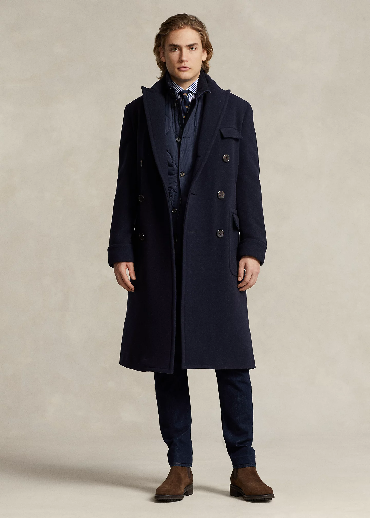 Wool Melton Polo Coat