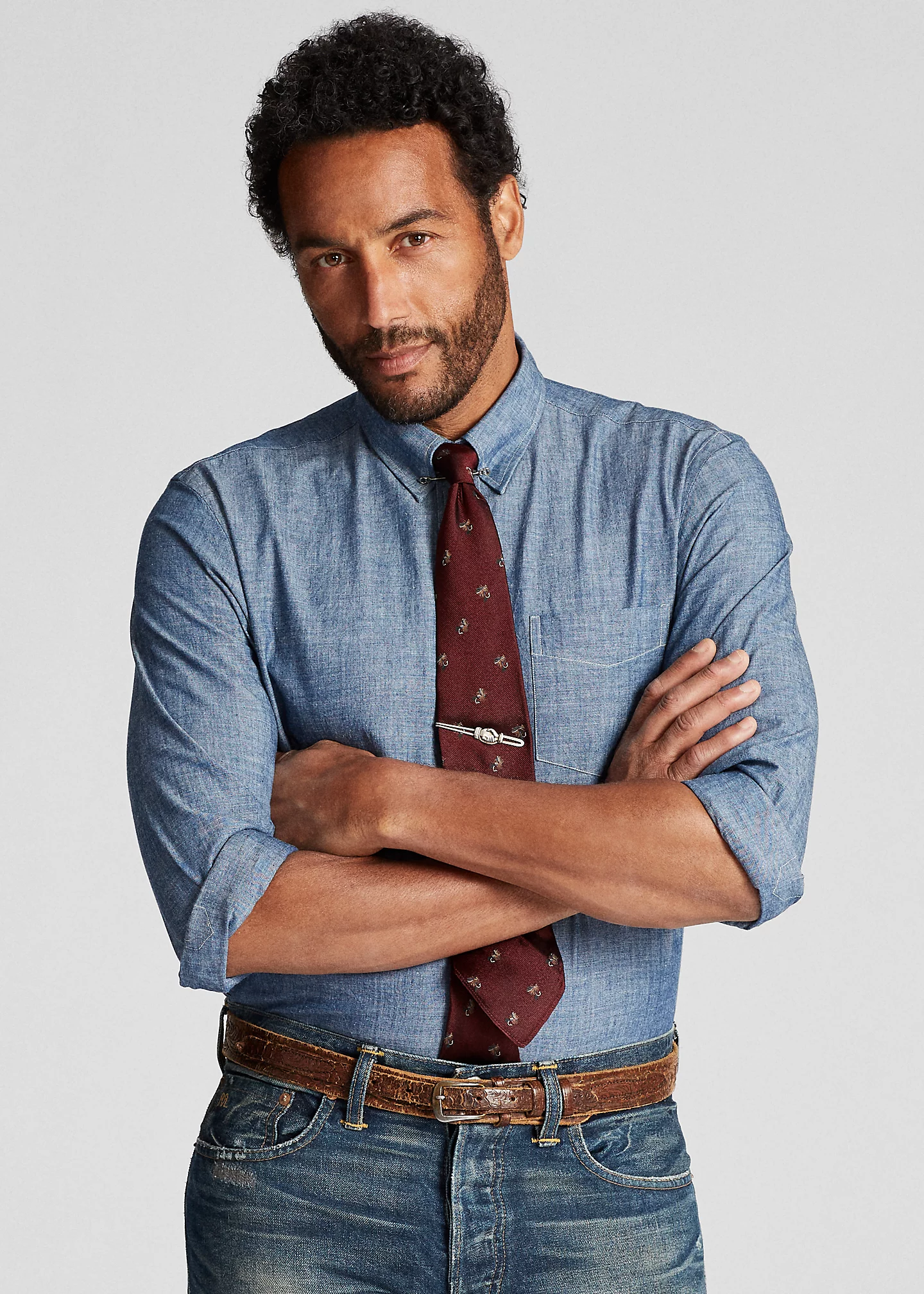 Slim Fit Chambray Shirt