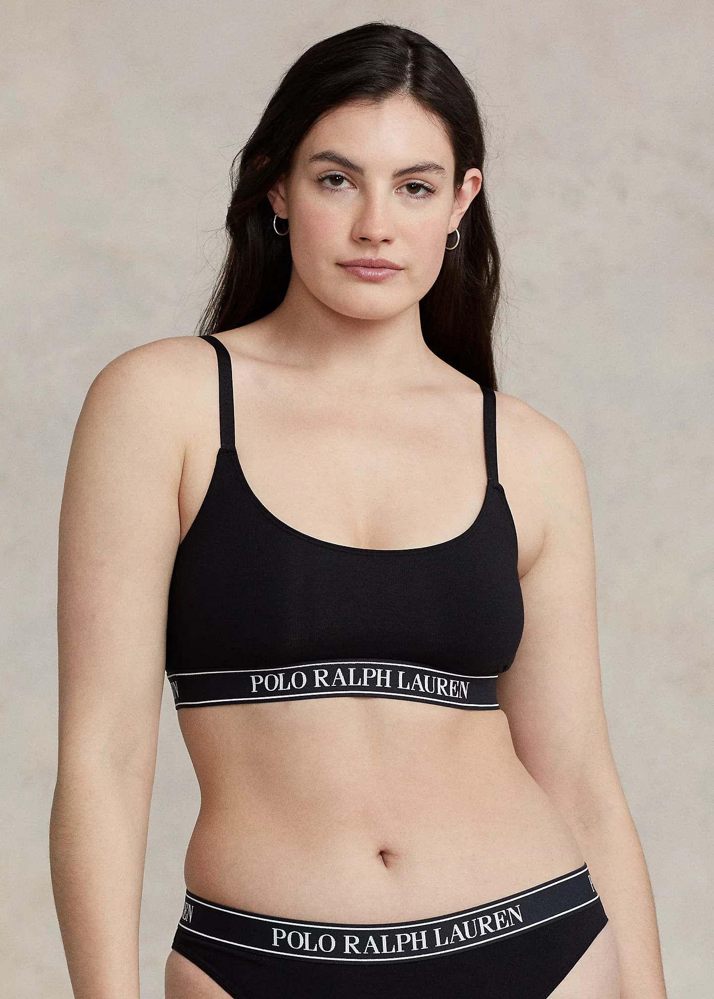 Repeat-Logo Cropped Scoopneck Tank