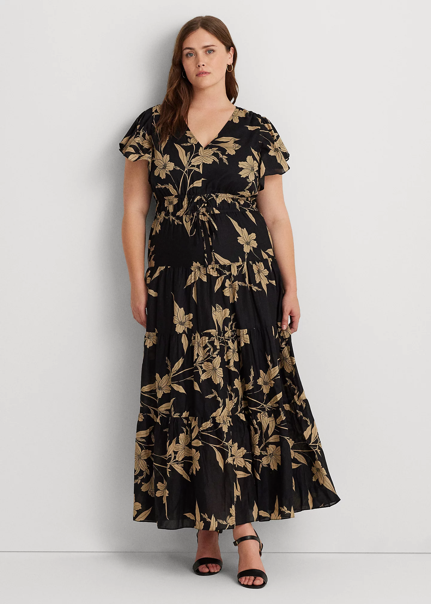 Floral Cotton Voile Tiered Maxidress