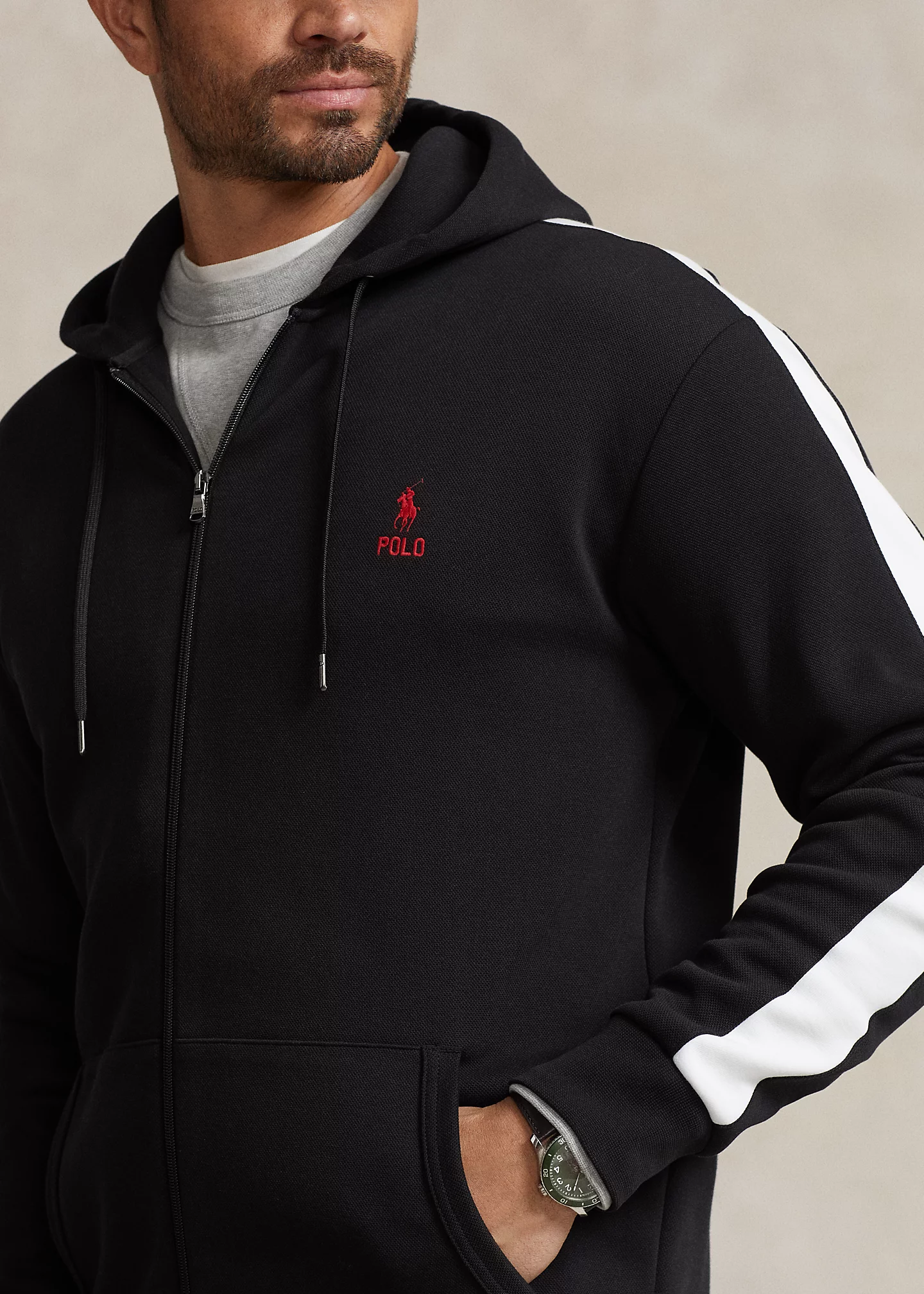 Double-Knit Mesh Full-Zip Hoodie