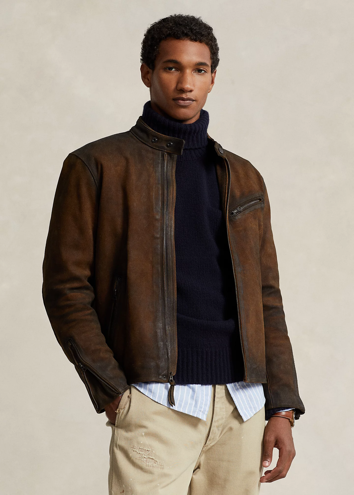 Roughout Suede Café Racer Jacket