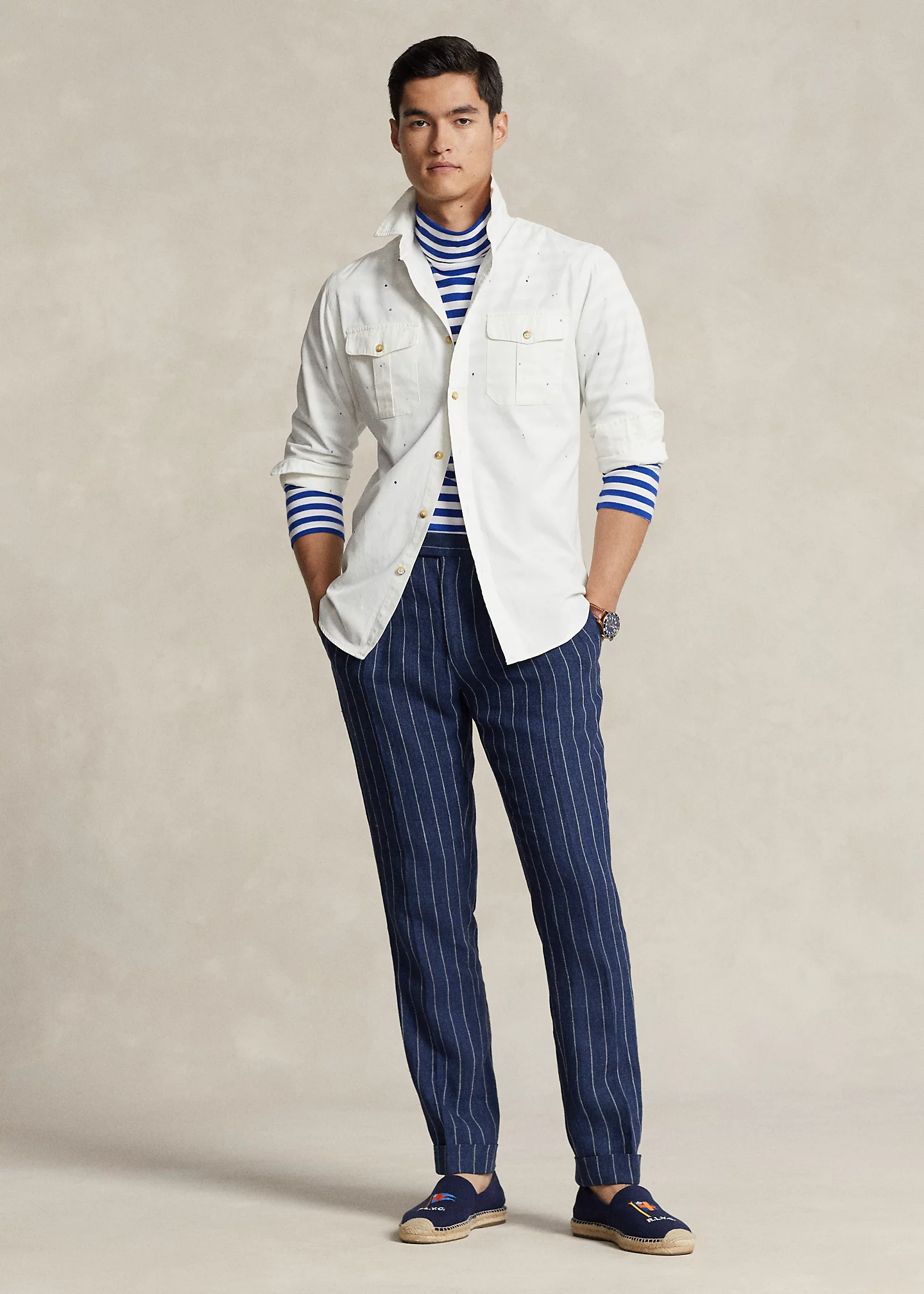 Classic Fit Hand-Painted Chino Shirt