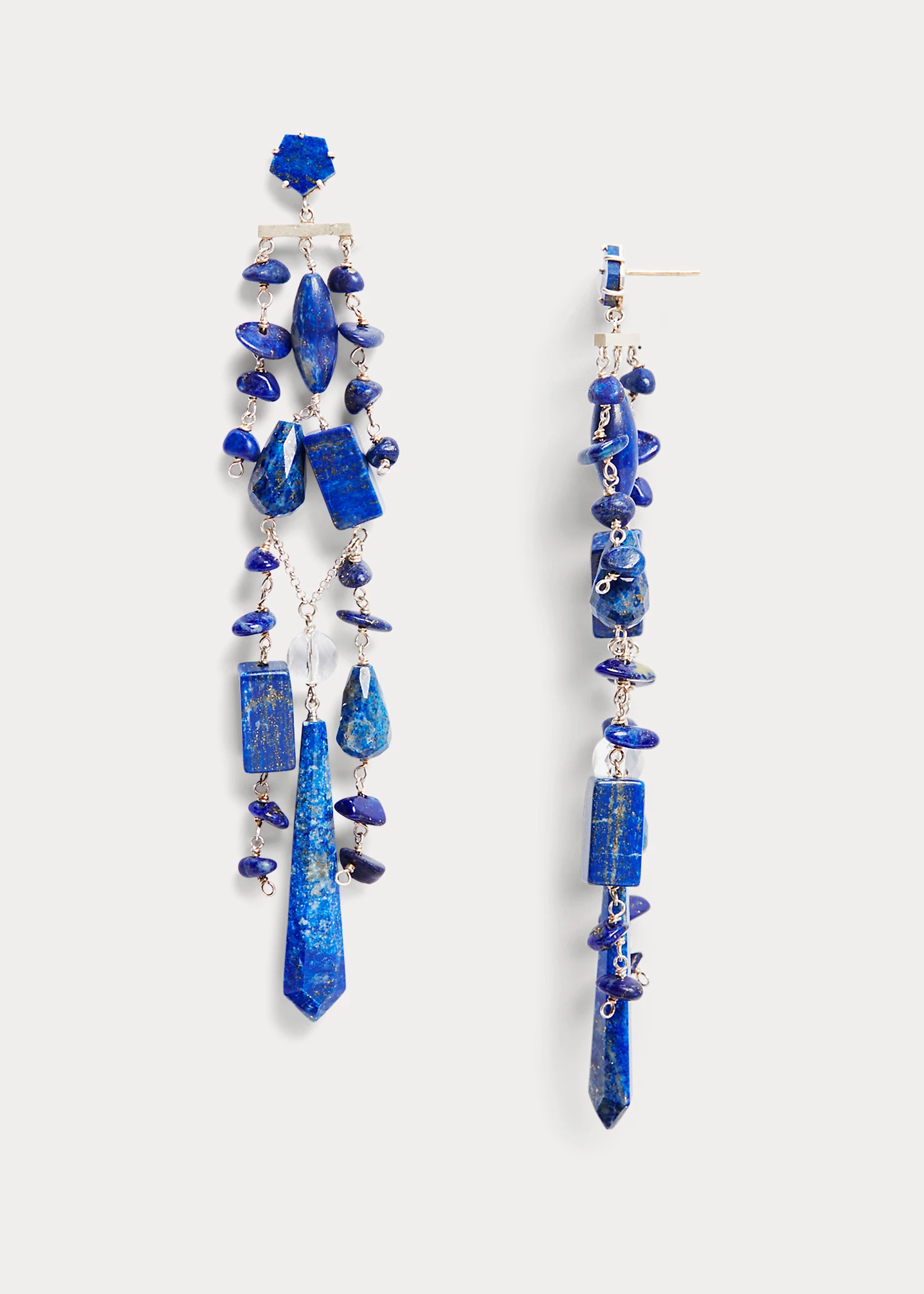 Lapis & Crystal Chandelier Earrings
