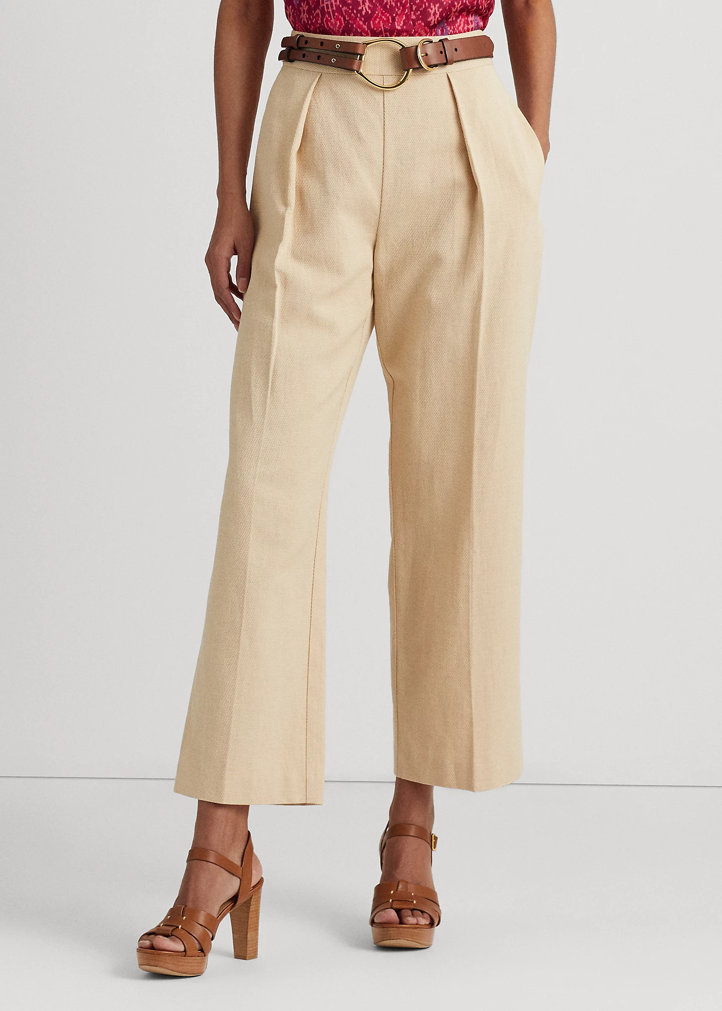 Pleated Ottoman Wide-Leg Pant