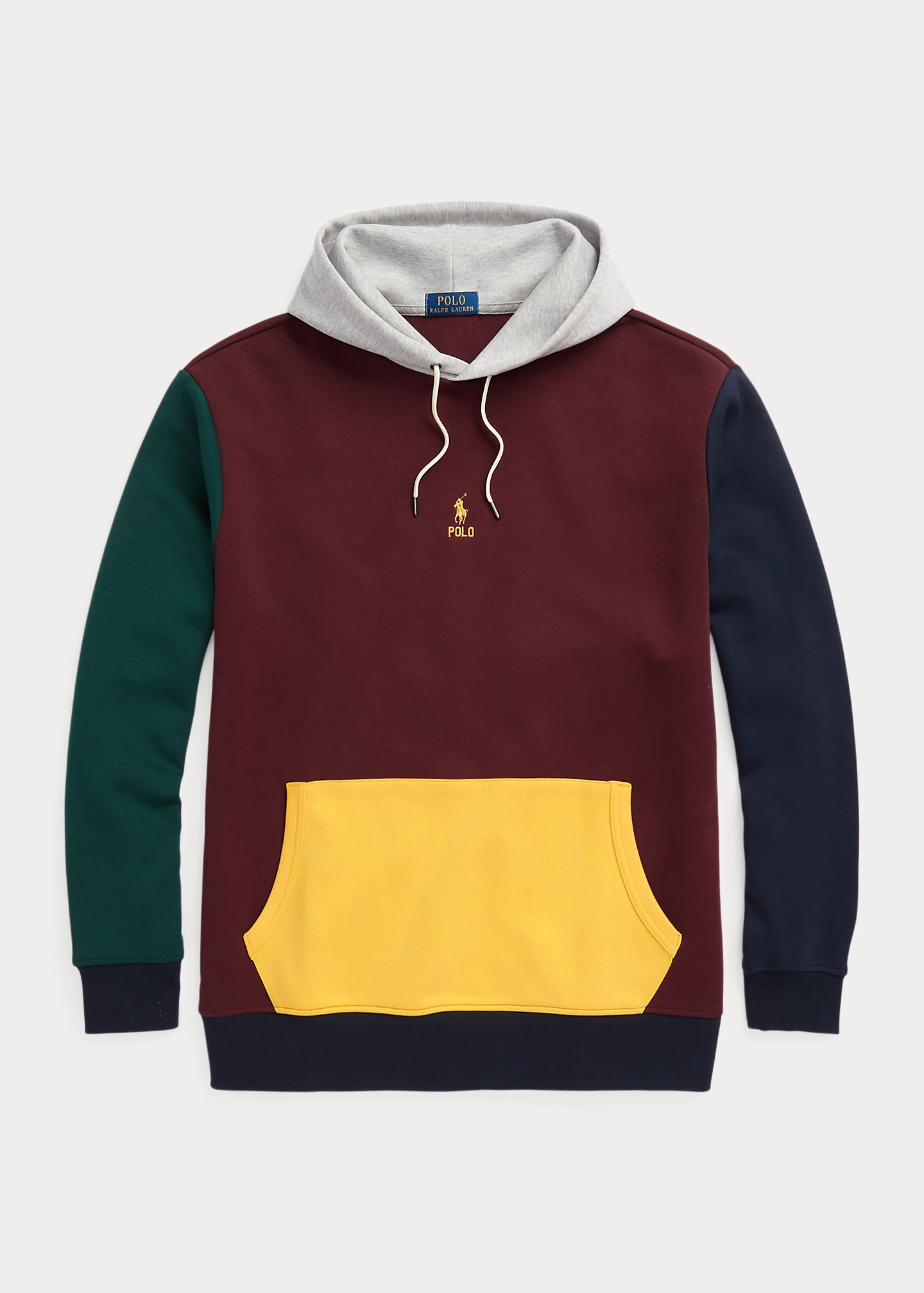 Color-Blocked Double-Knit Hoodie