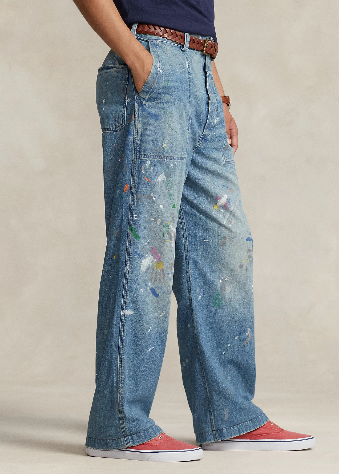 Naval-Inspired Distressed Jean