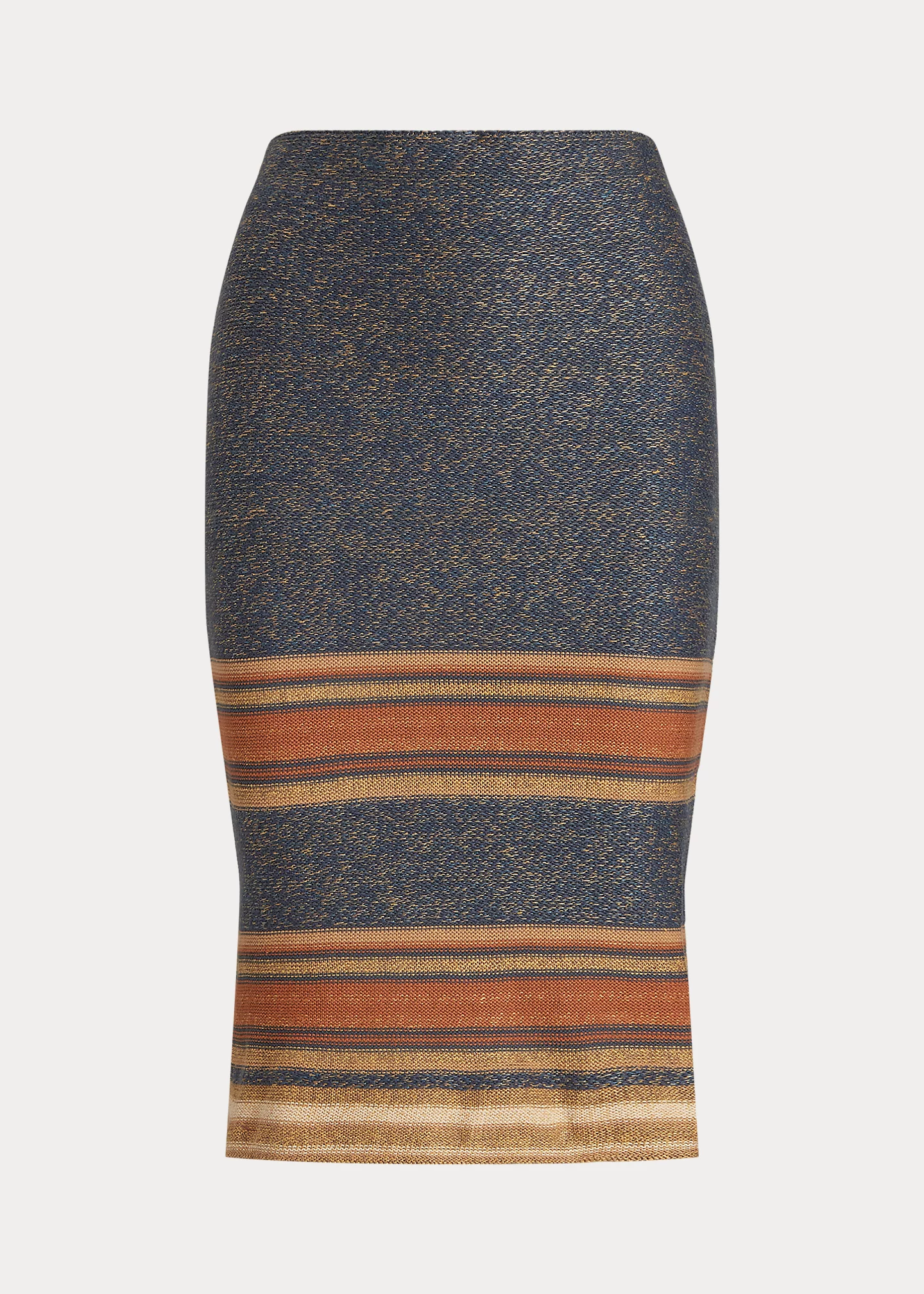 Striped Cotton-Linen Knit Pencil Skirt