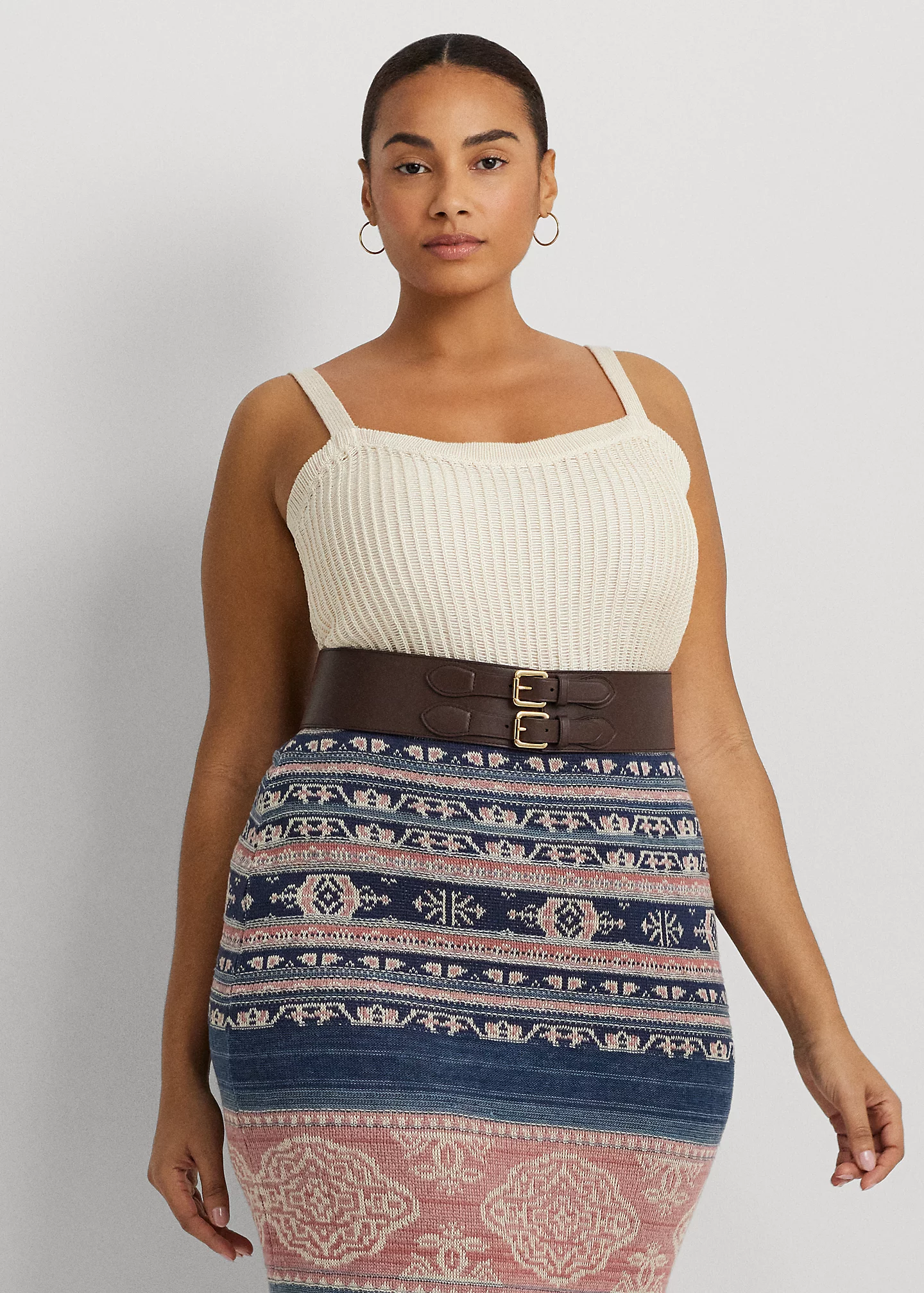 Linen-Blend Rib-Knit Sweater Tank Top