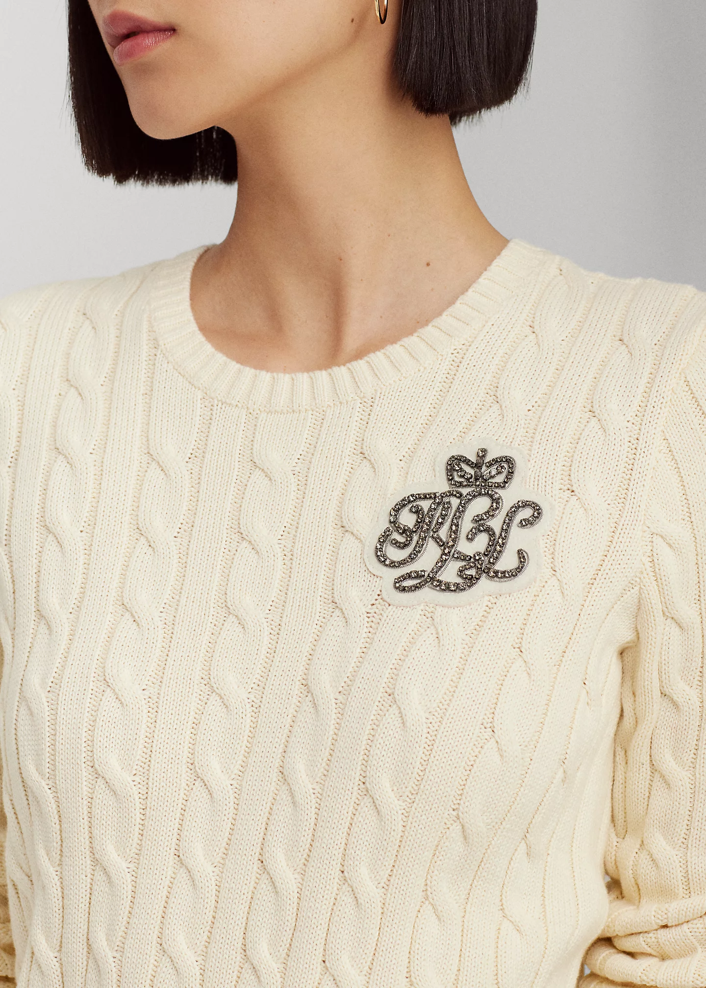 Bullion Cable-Knit Cotton Sweater
