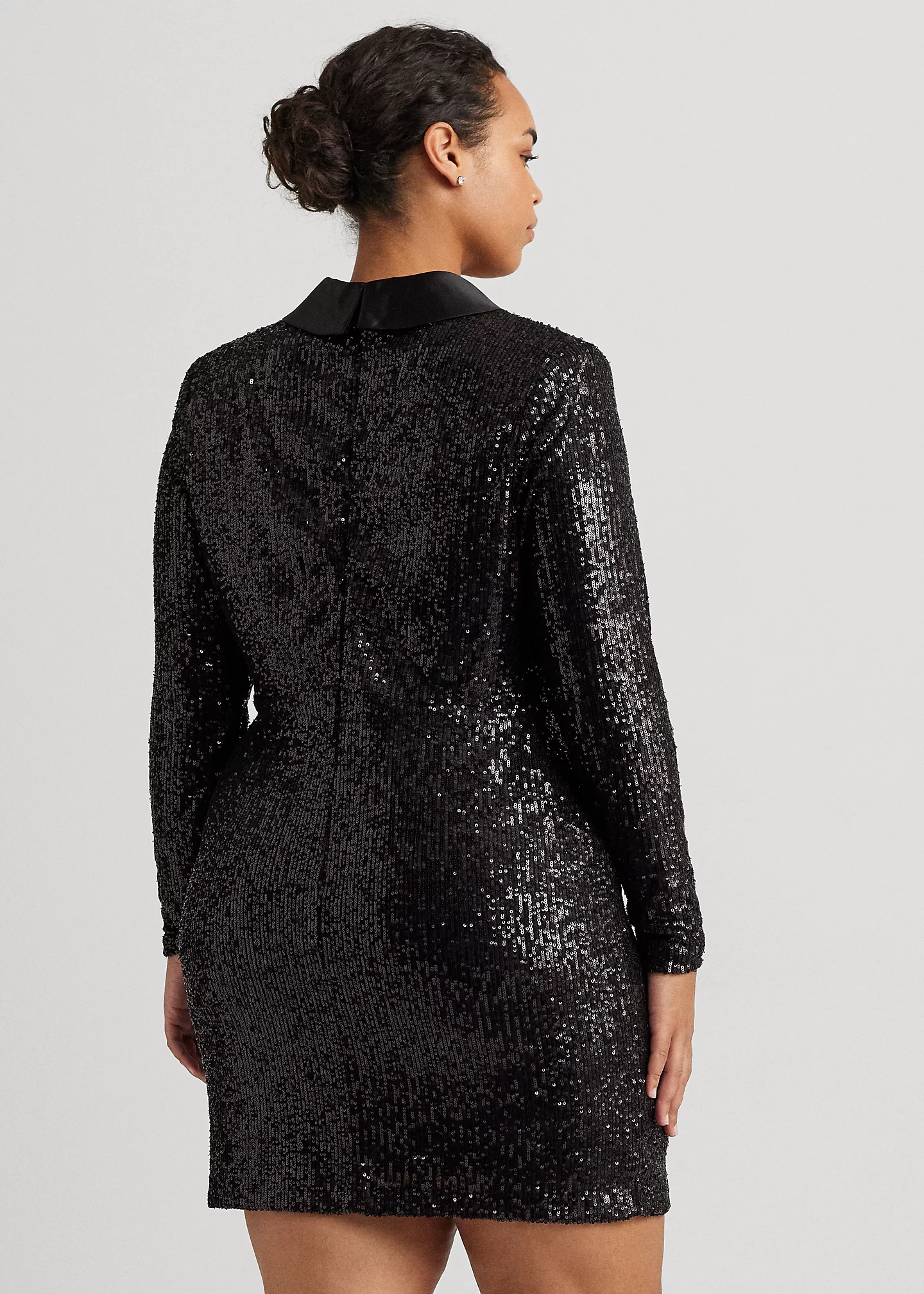 Twist-Front Sequined Cocktail Dress
