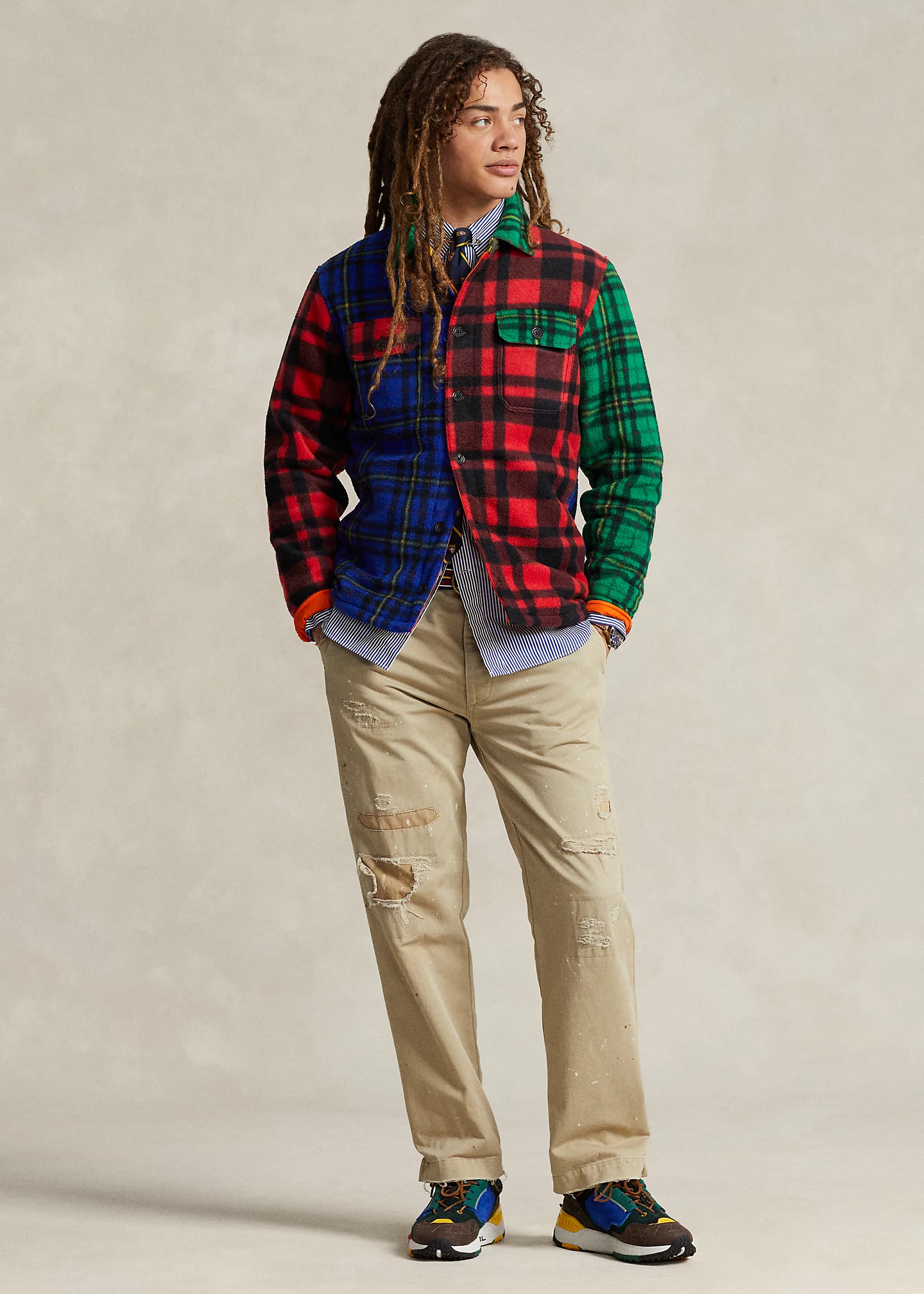 Plaid Brushed Fleece Shirt Jacket