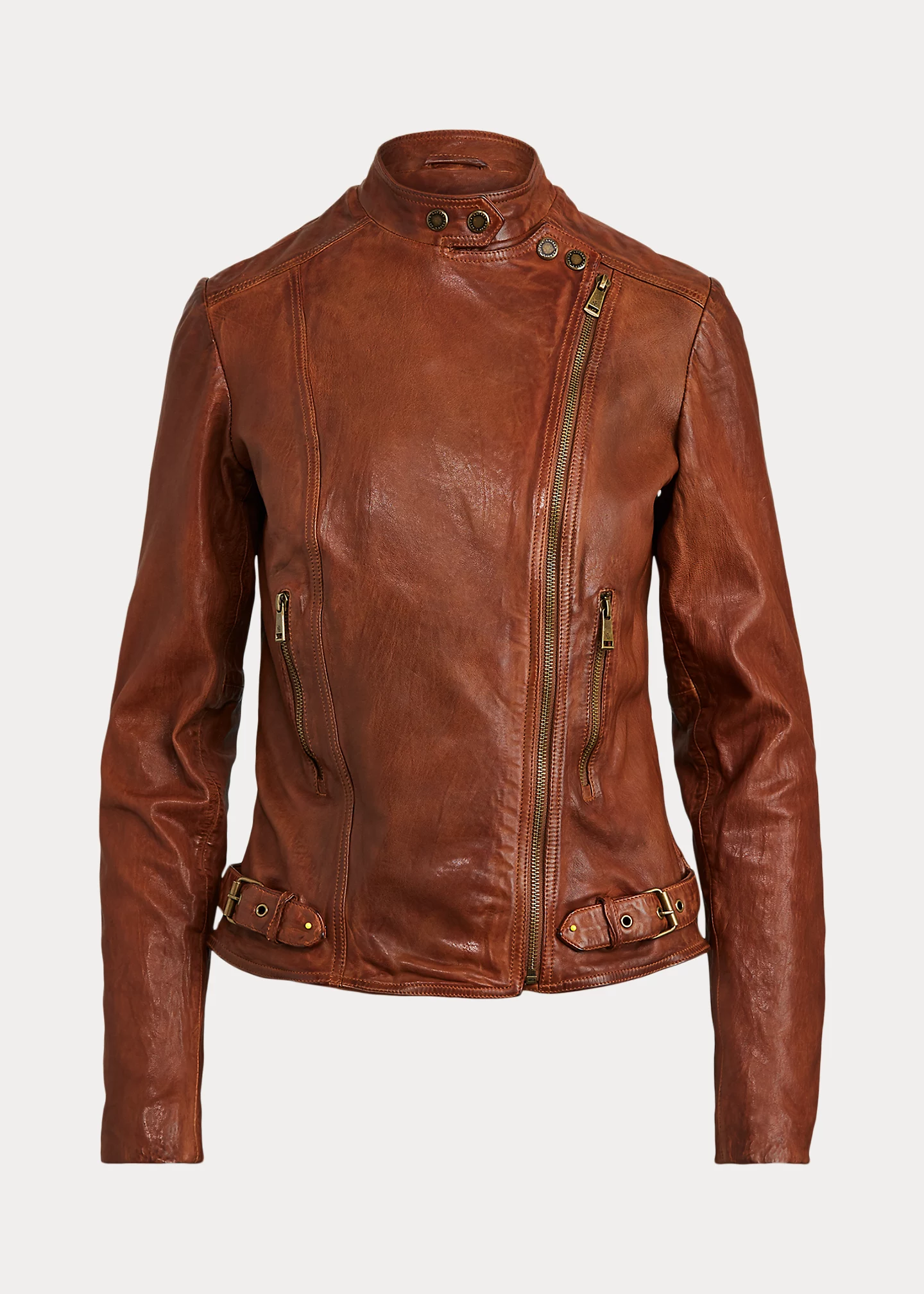 Burnished Leather Moto Jacket
