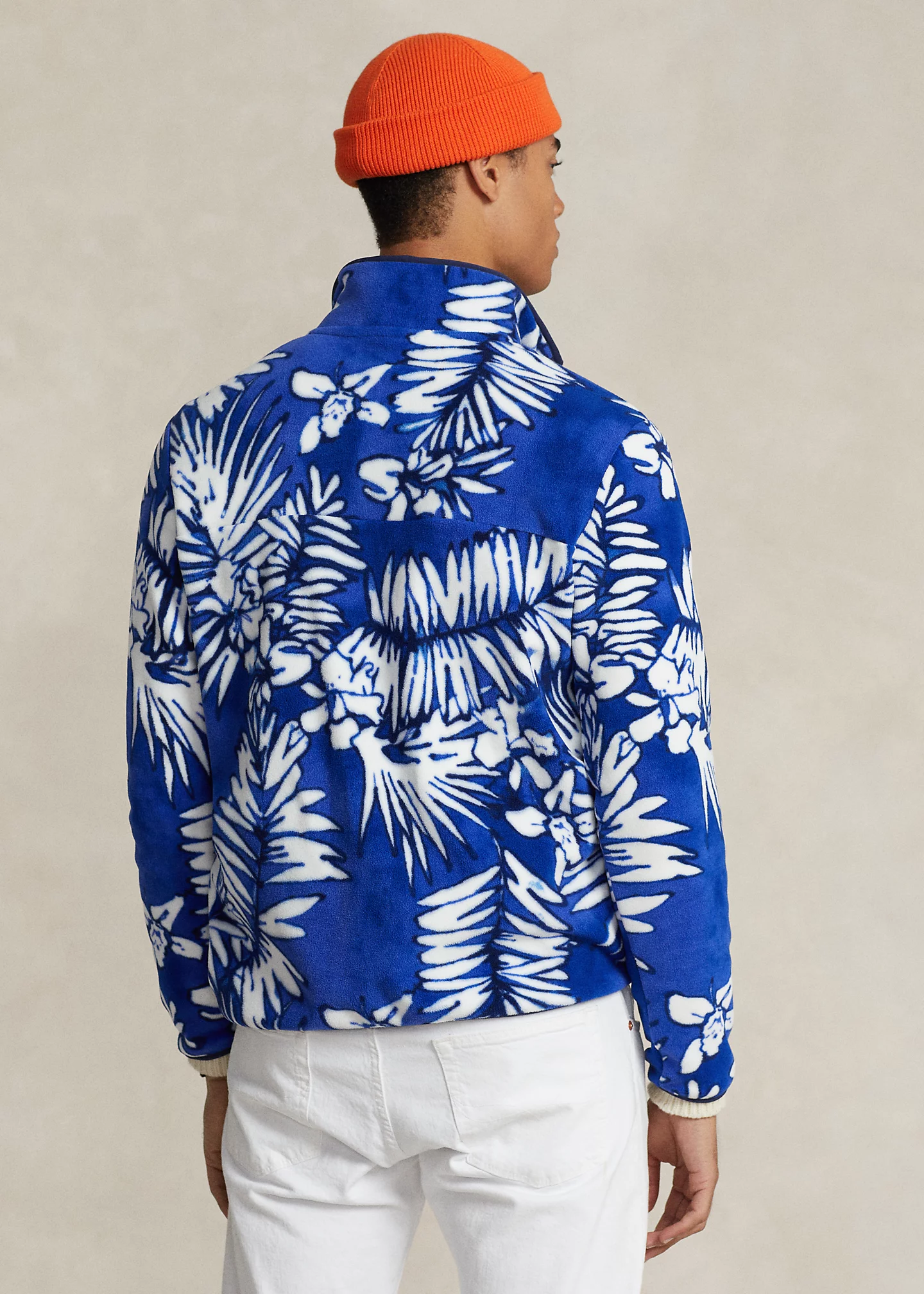 Palm Frond Brushed Fleece Pullover