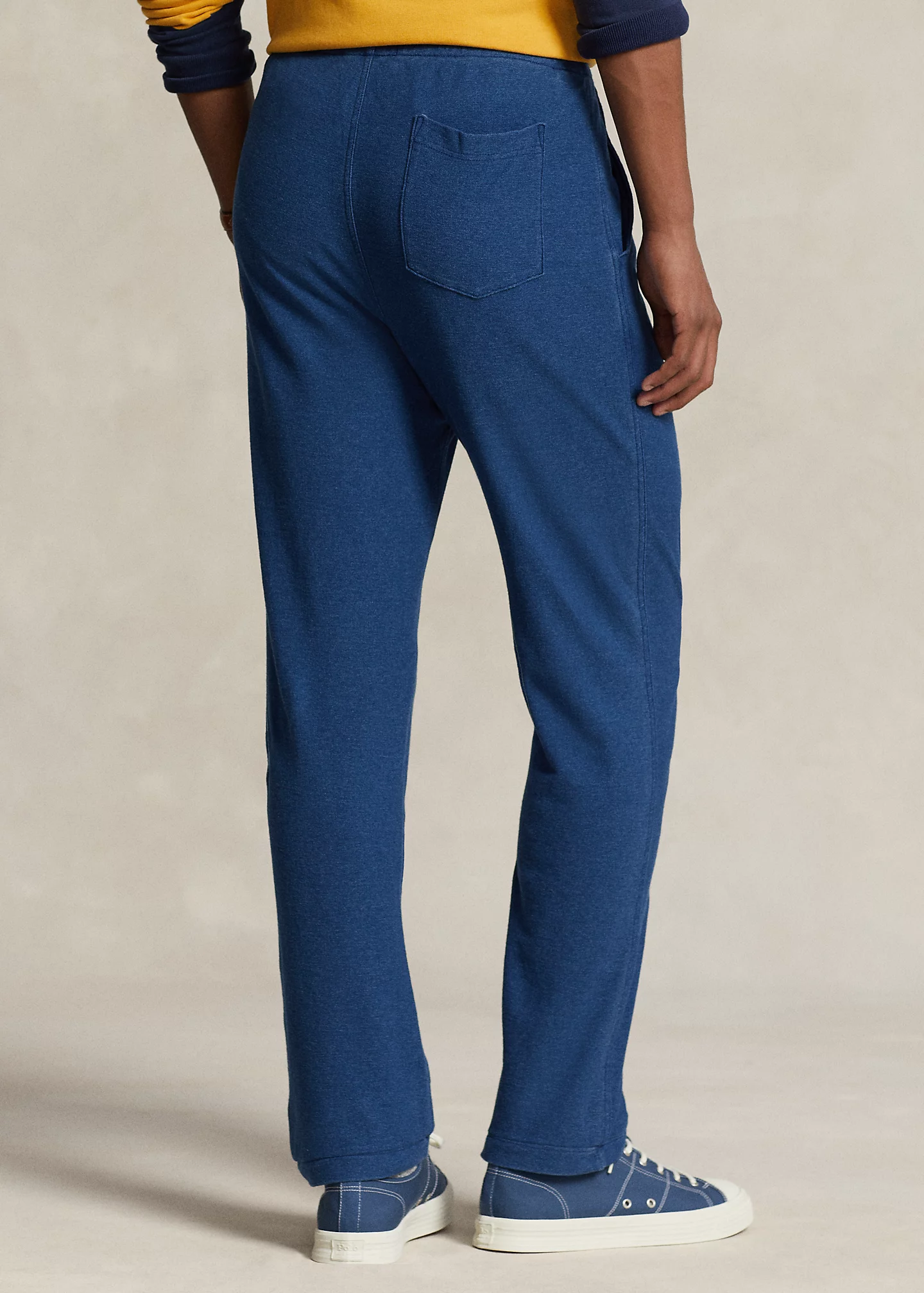 Indigo-Dyed Mesh Drawstring Pant