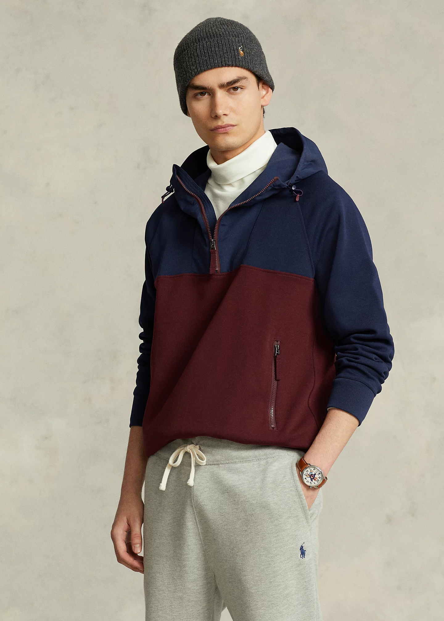 Water-Repellent Hybrid Hoodie