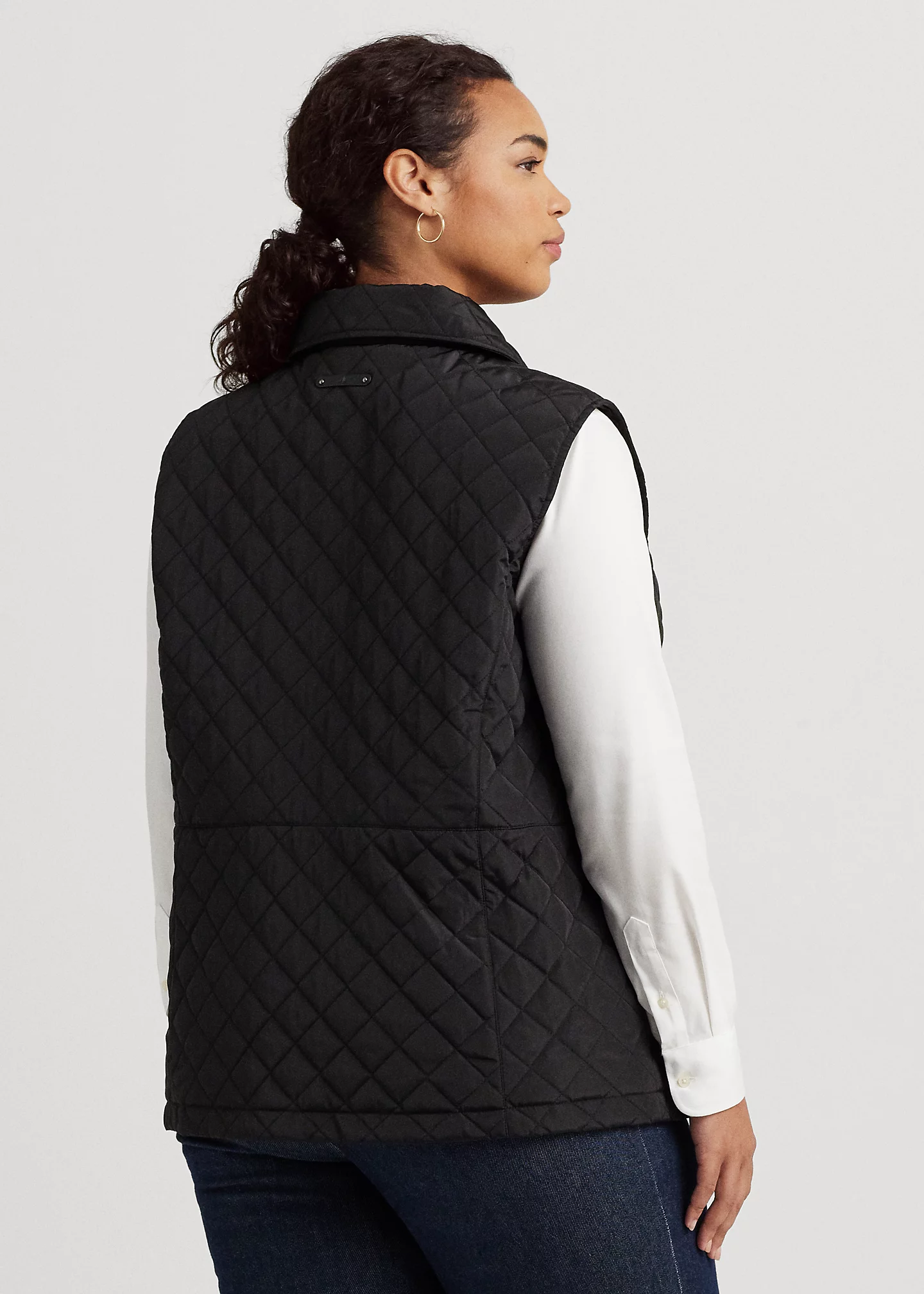 Crest-Patch Diamond-Quilted Vest
