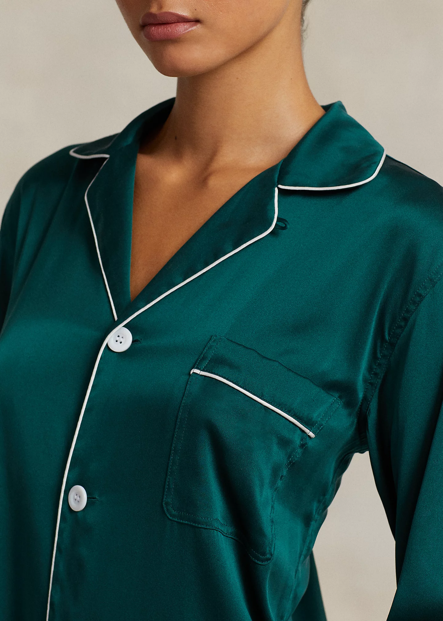 Stretch Silk Long-Sleeve Pajama Set