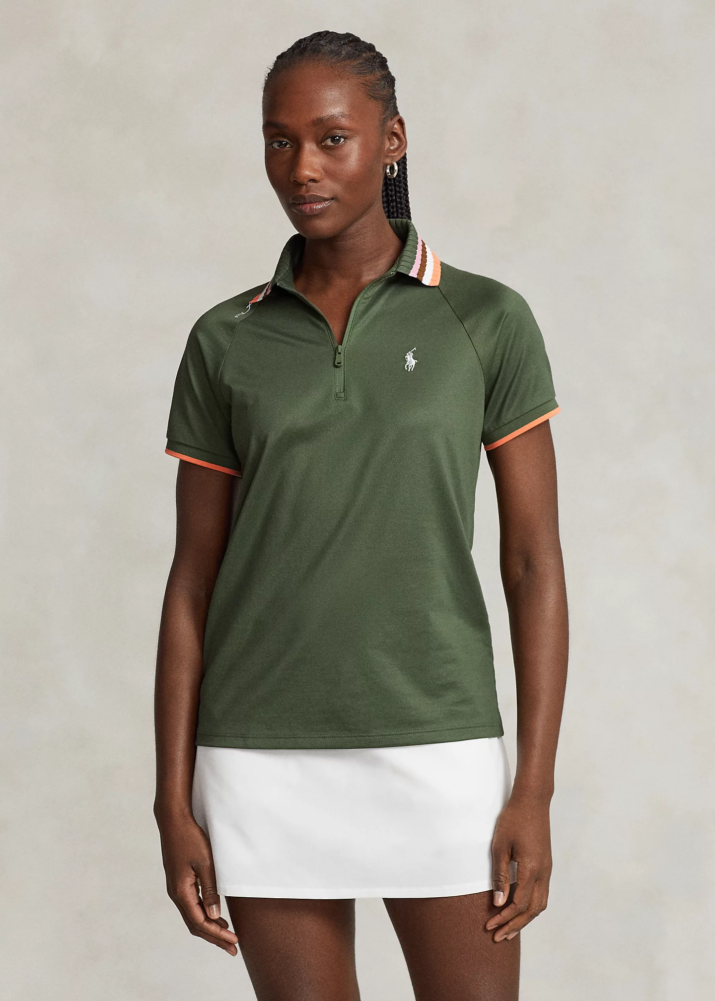 Tailored Fit Quarter-Zip Polo Shirt