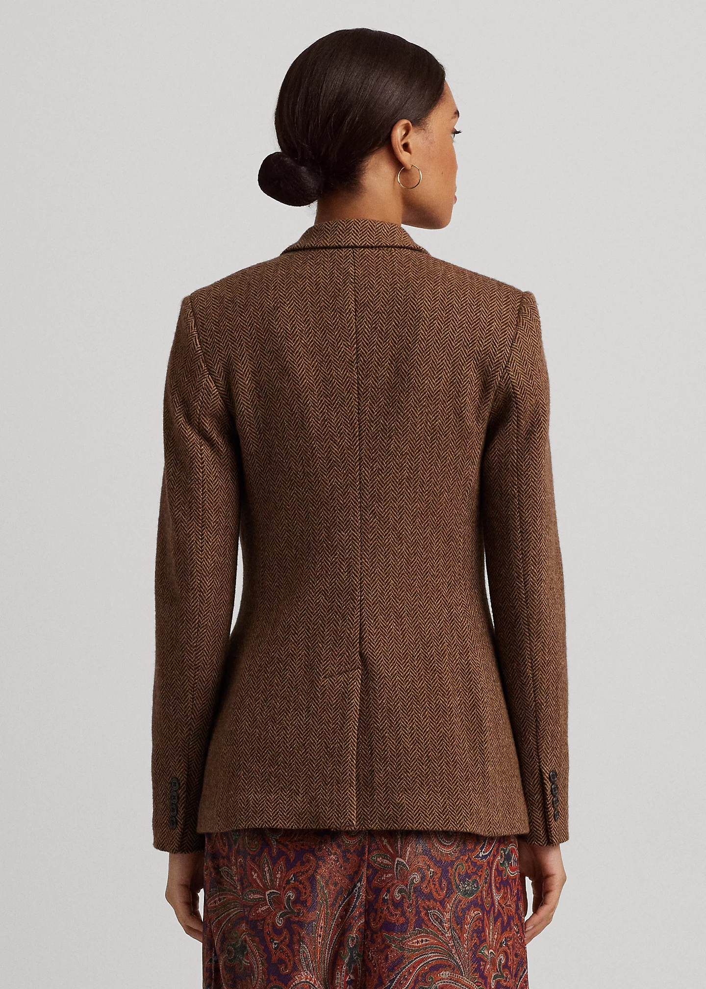 Wool-Blend Herringbone Blazer