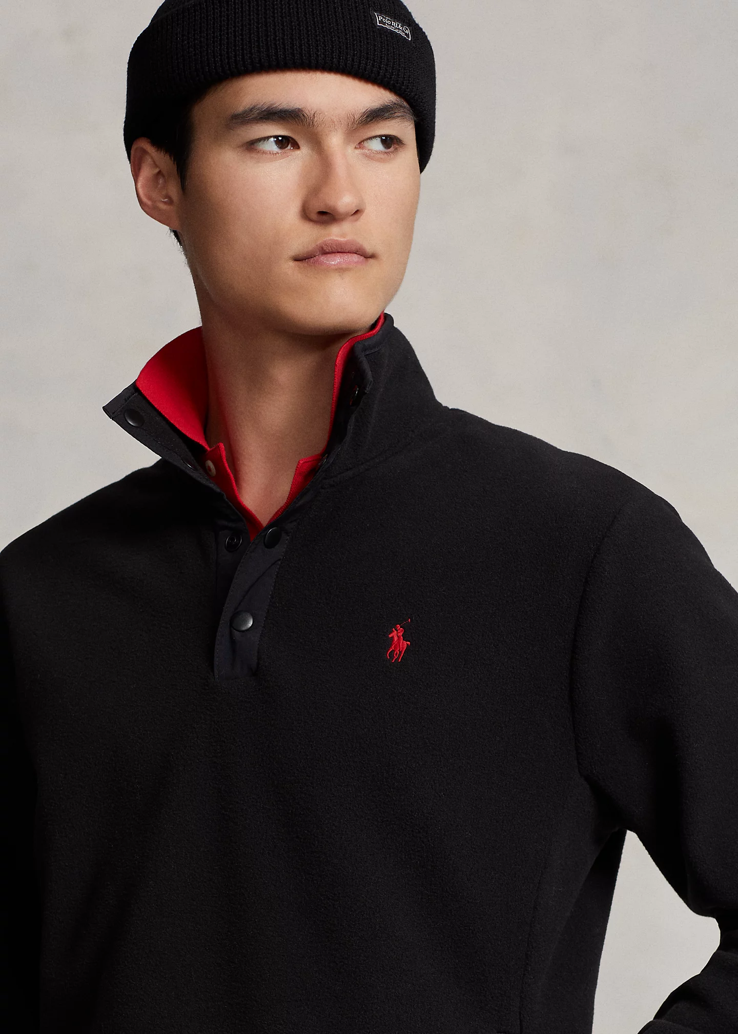 Brushed Fleece Mockneck Pullover