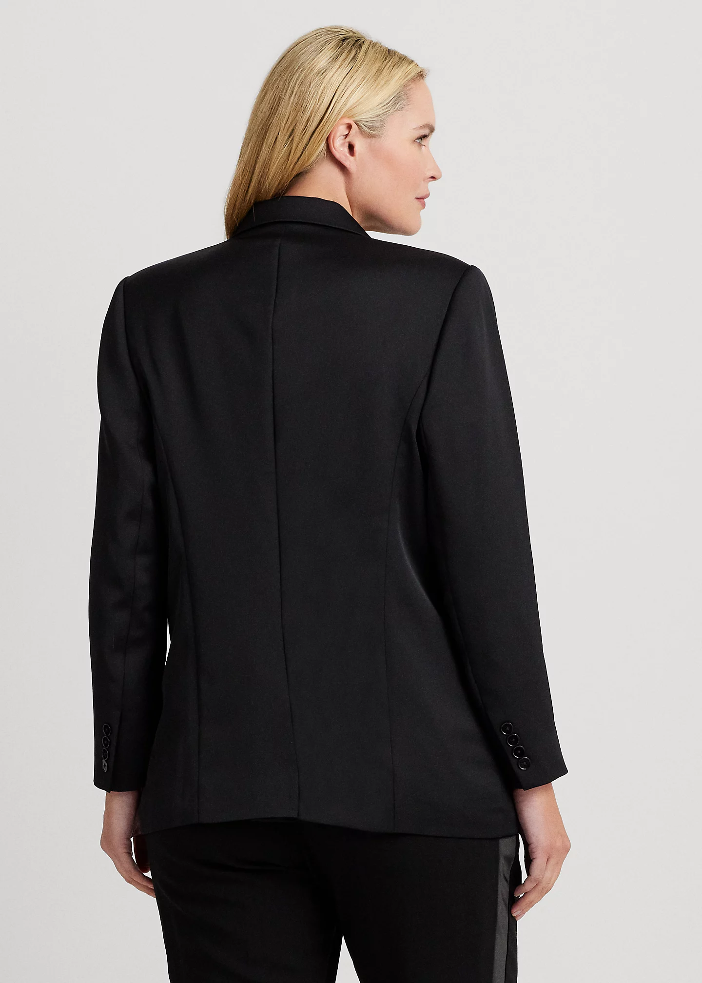 Double-Breasted Satin Crepe Blazer