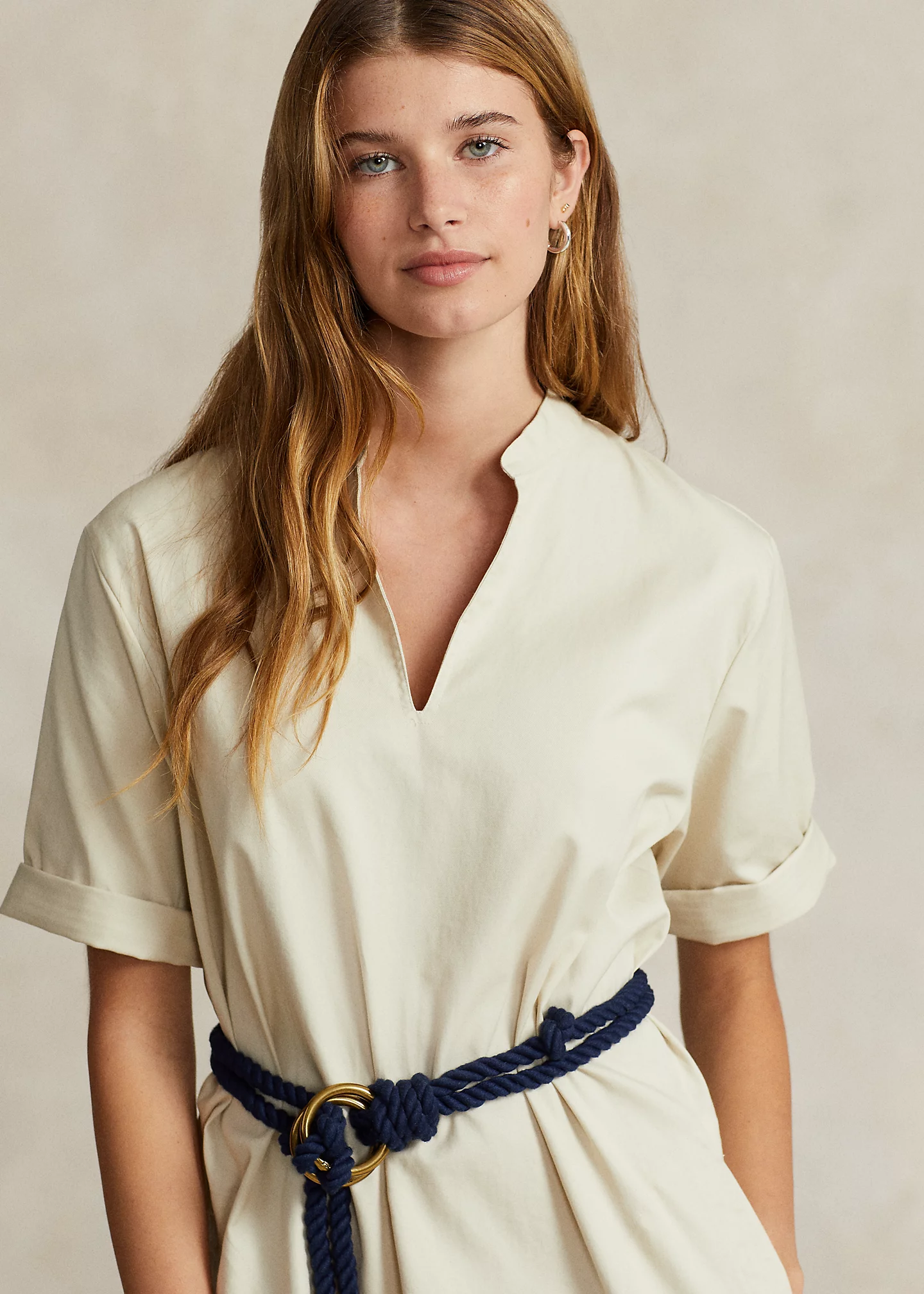 Cotton Twill Shift Dress