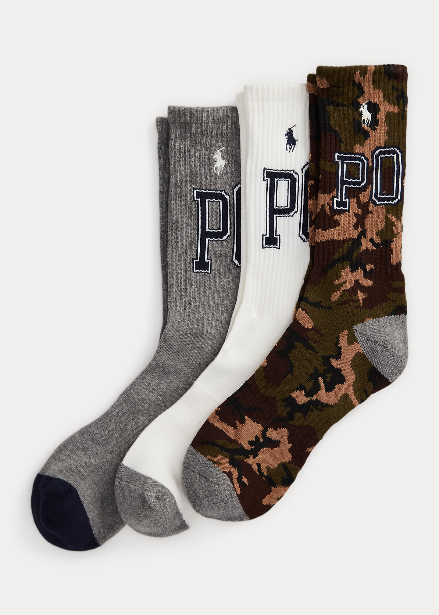 Camo Cotton-Blend Crew Sock 3-Pack