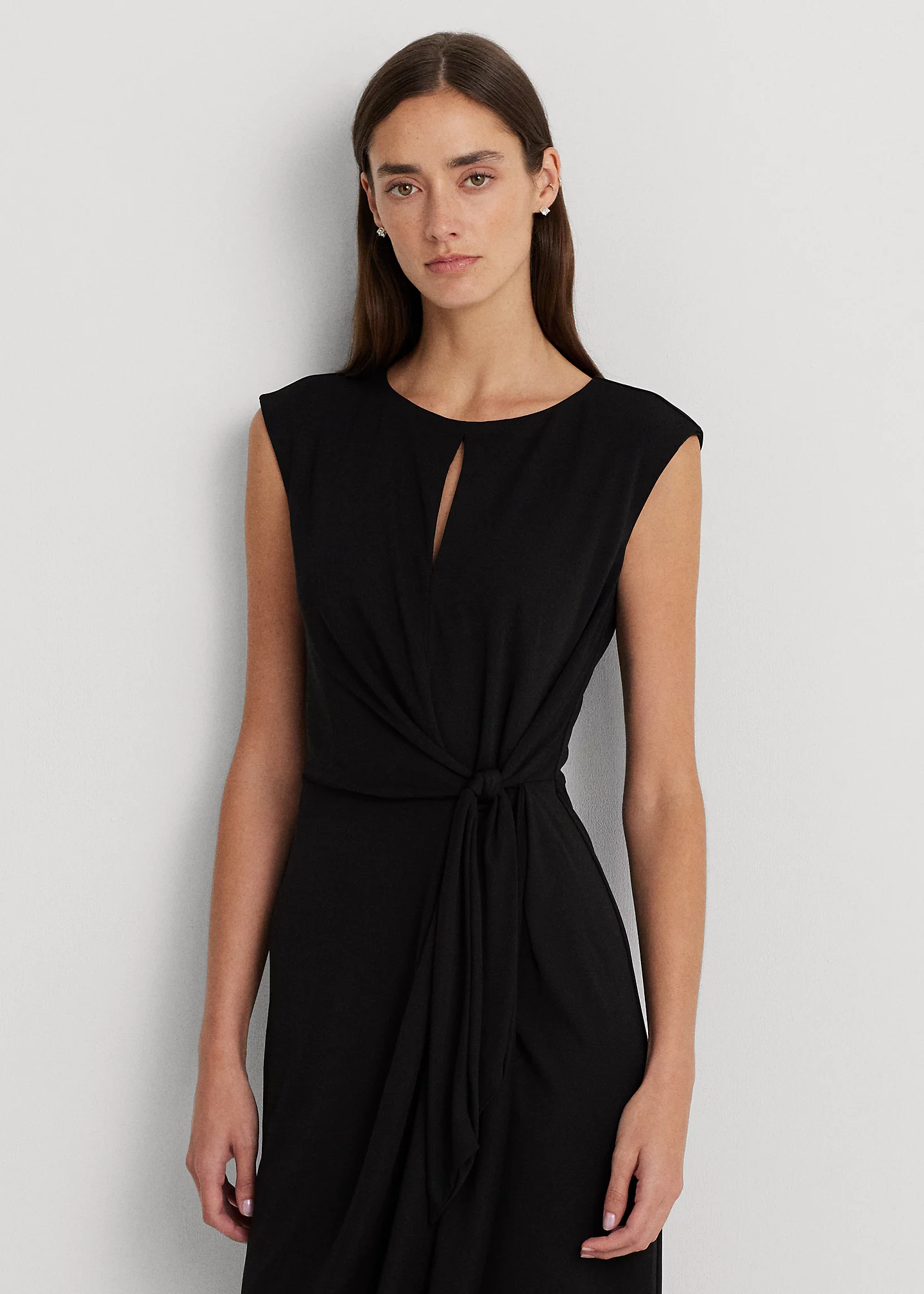 Stretch Jersey Tie-Front Dress
