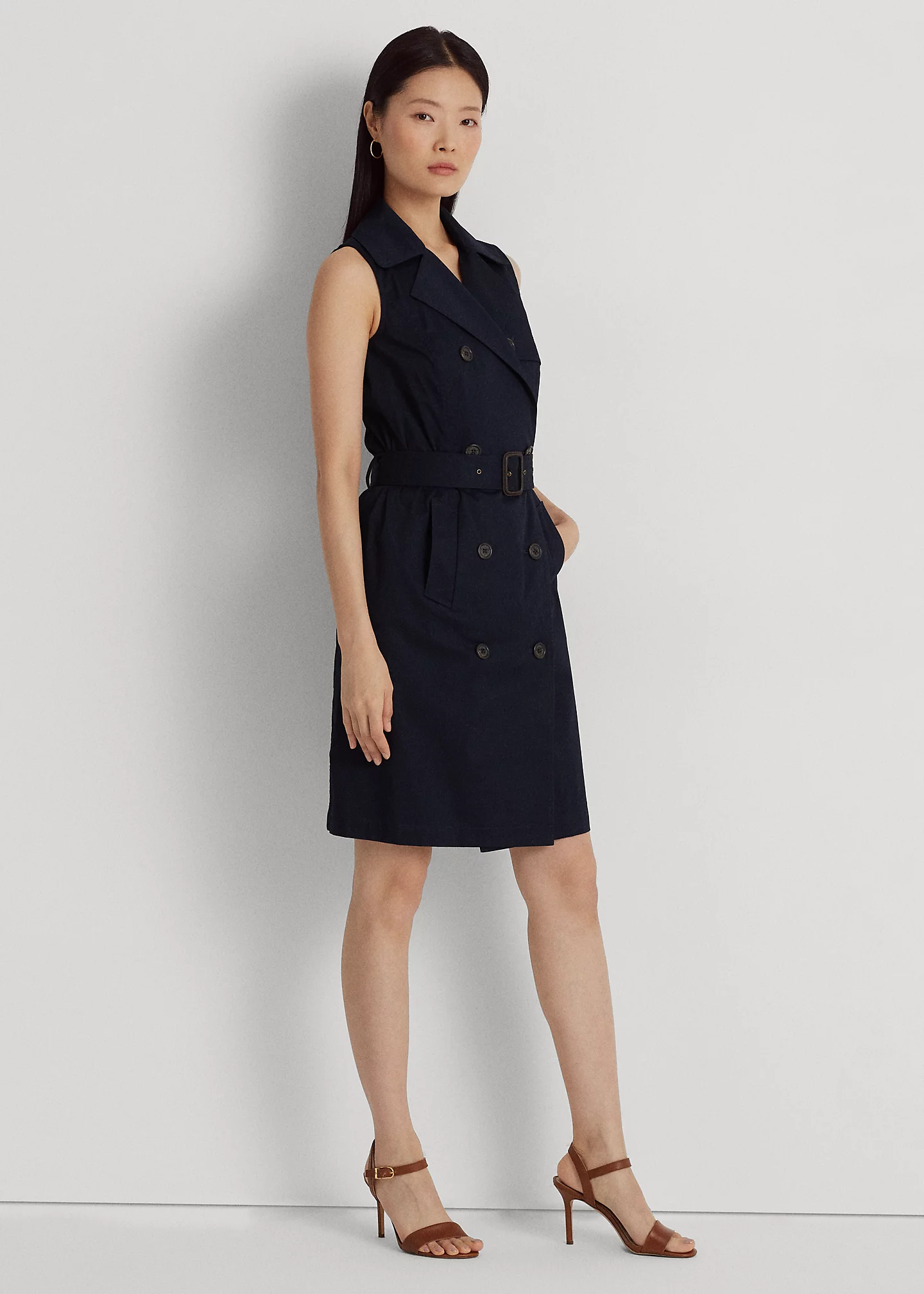 Micro-Sanded Twill Sleeveless Dress