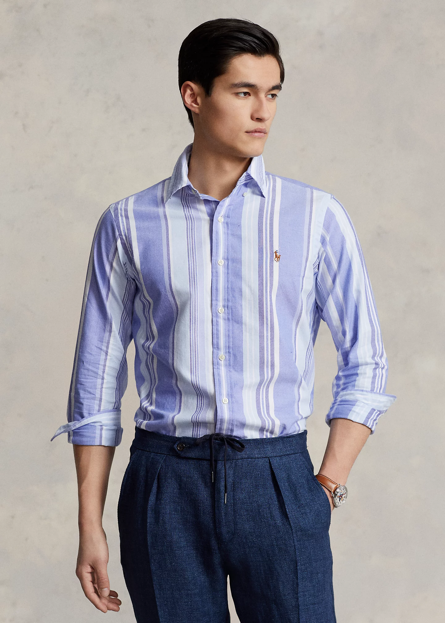 Classic Fit Striped Oxford Shirt