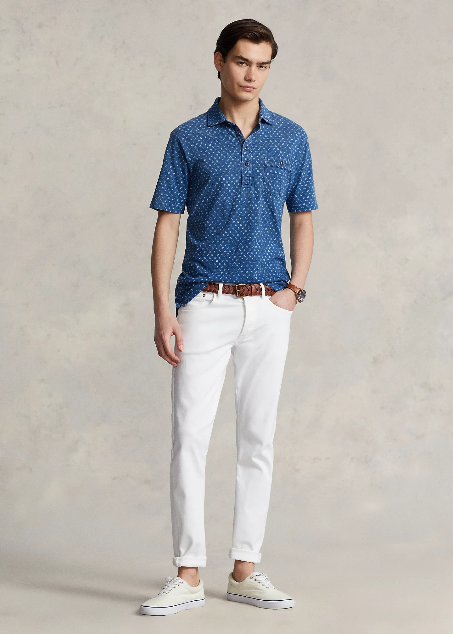 Classic Fit Anchor Jersey Polo Shirt