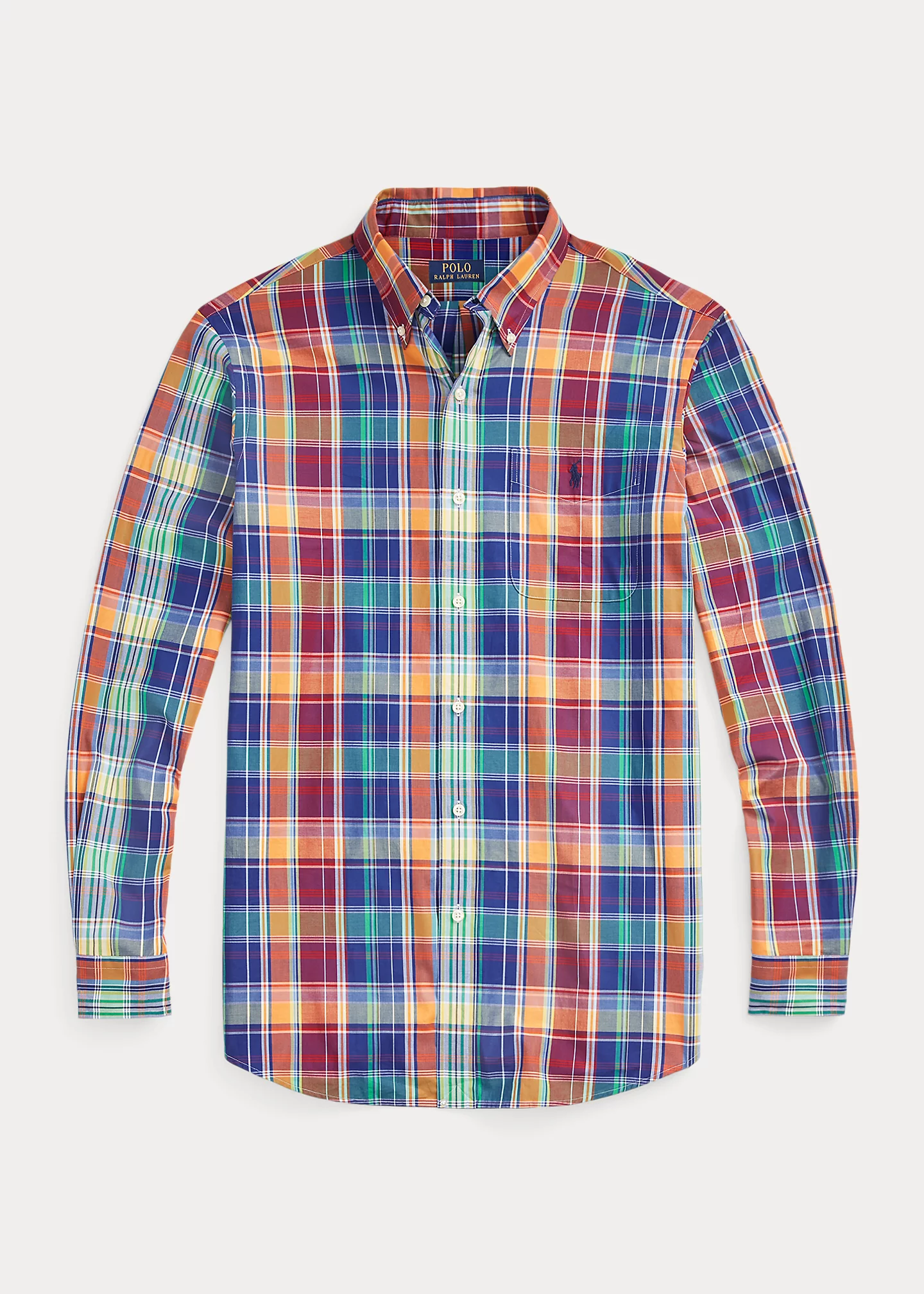 Classic Fit Plaid Stretch Poplin Shirt