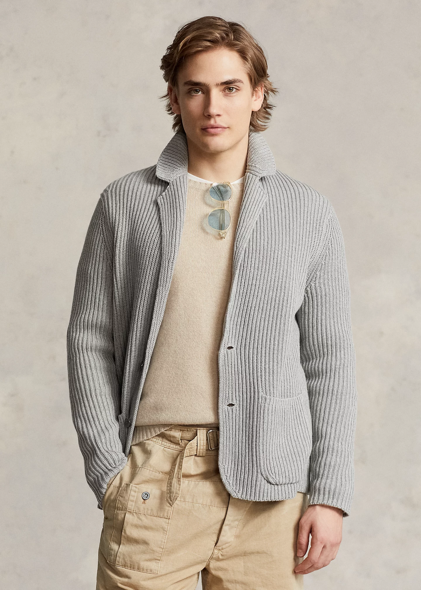 Cotton-Cashmere Blazer Cardigan