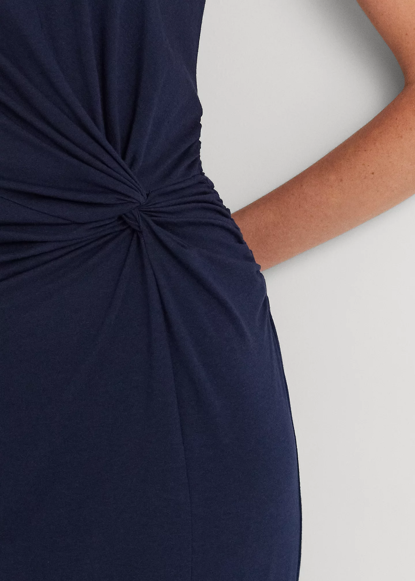 Twist-Front Jersey Sleeveless Dress