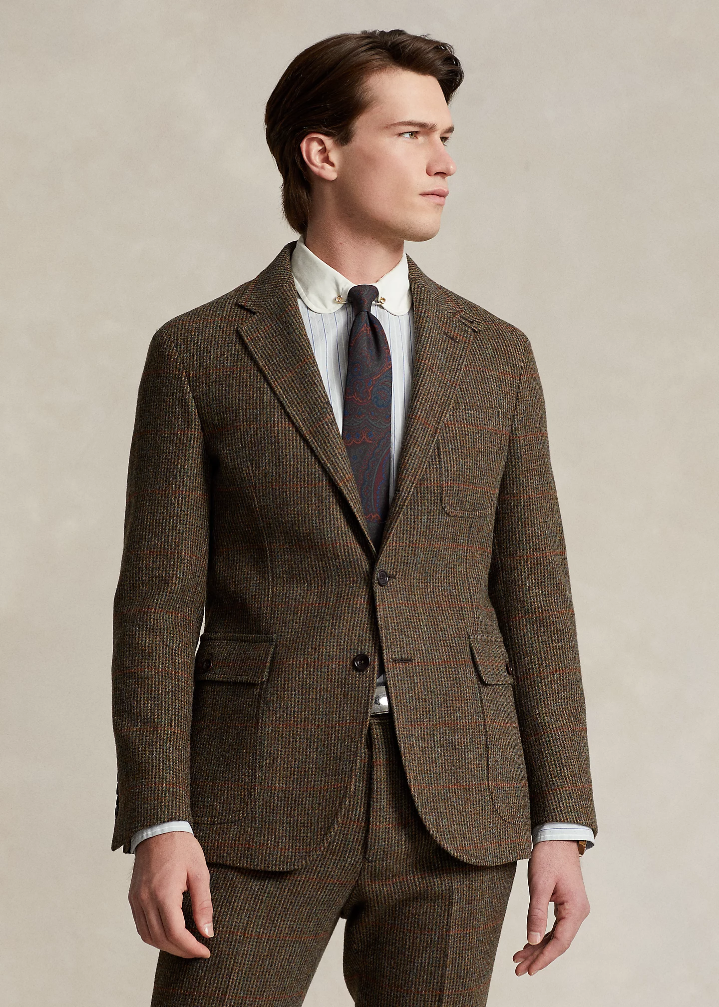 Polo Plaid Shetland Wool Tweed Jacket