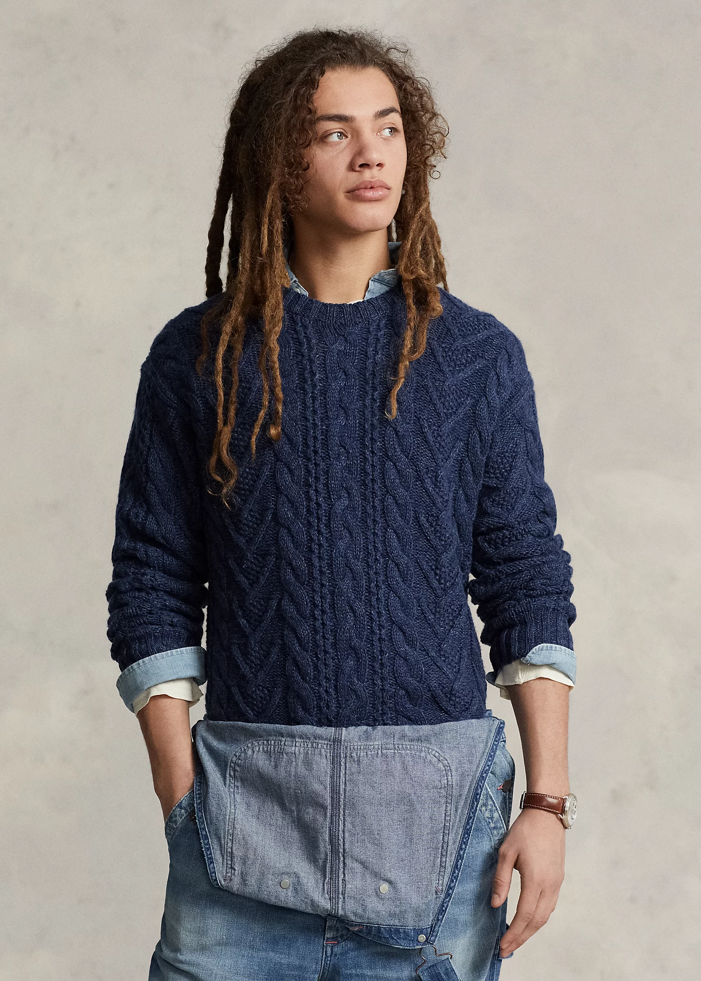 Cotton-Blend Fisherman’s Sweater