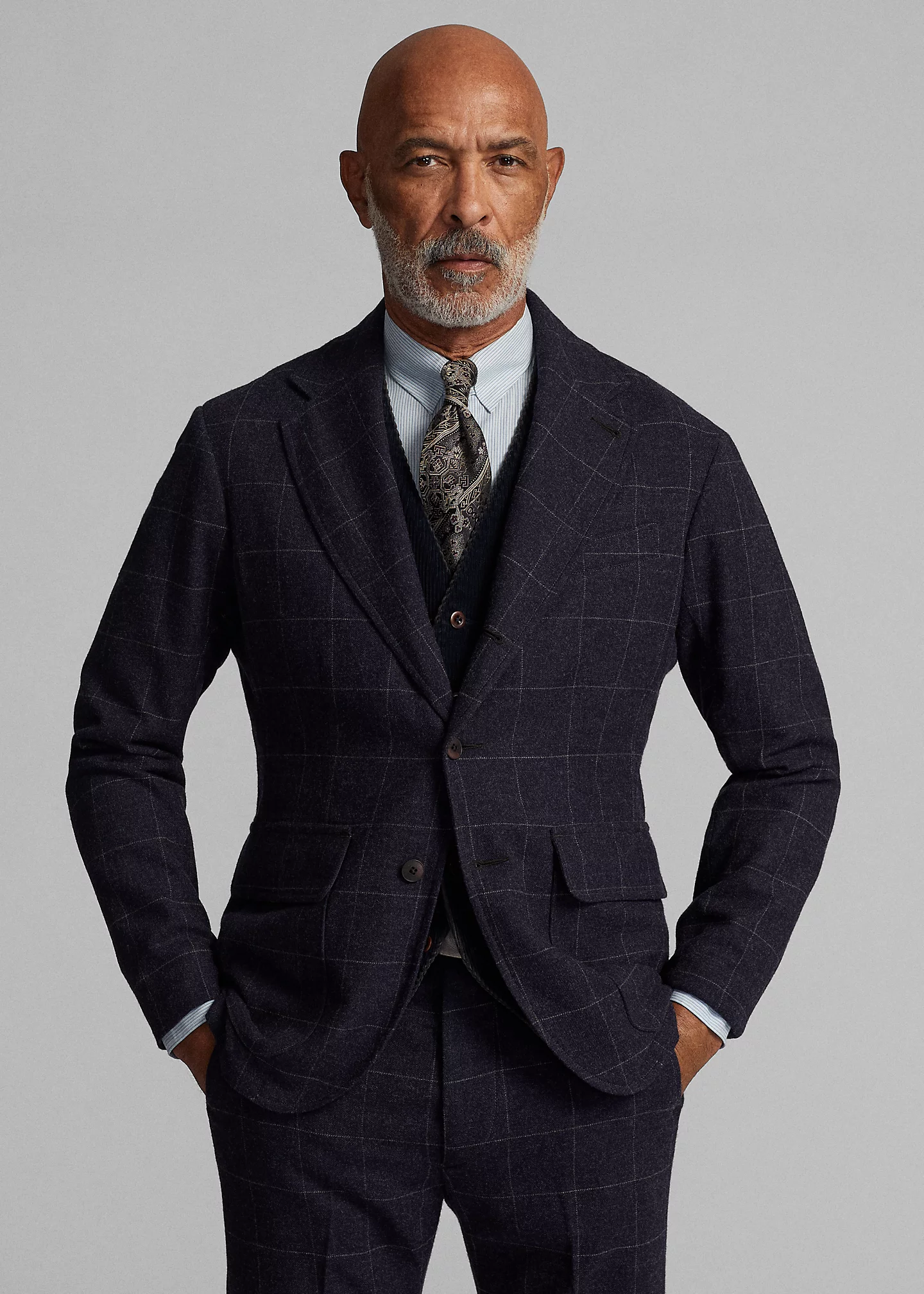 Unconstructed Windowpane Wool Sport Coat