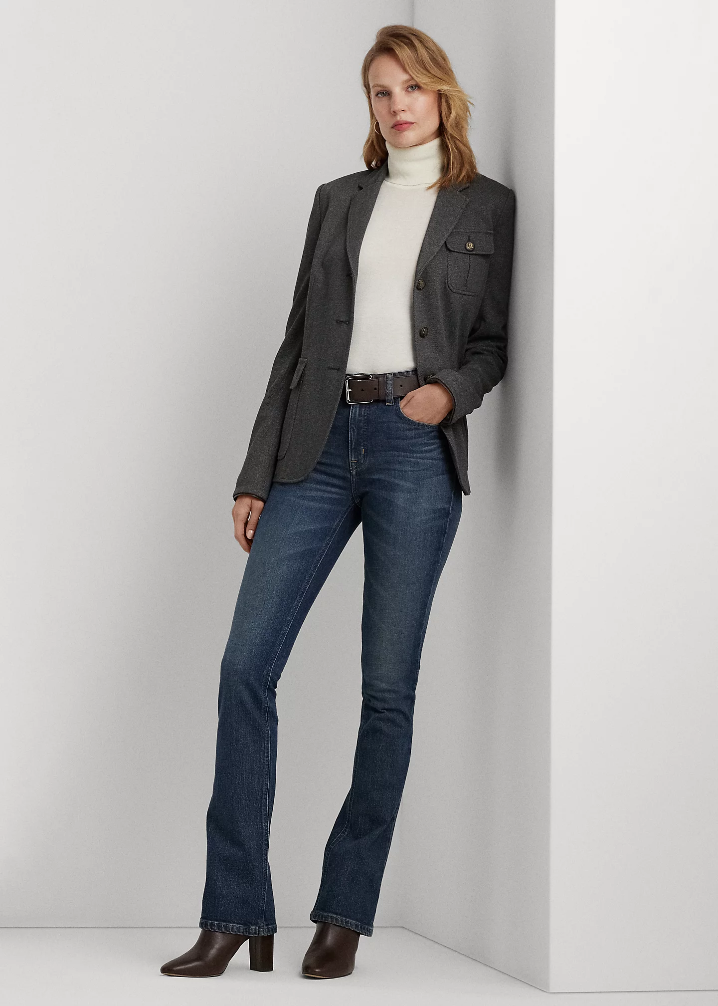 Herringbone Jacquard-Knit Blazer