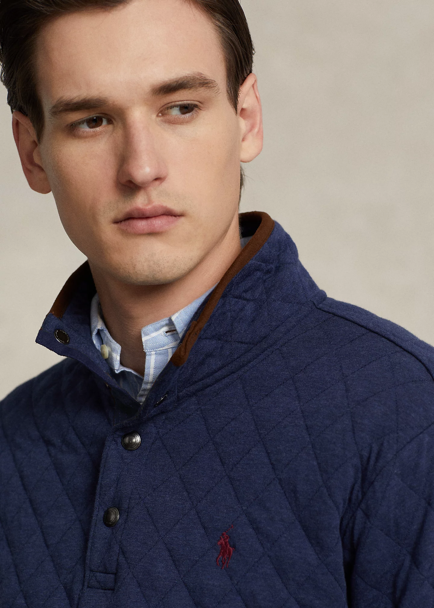 Quilted Double-Knit Jersey Pullover