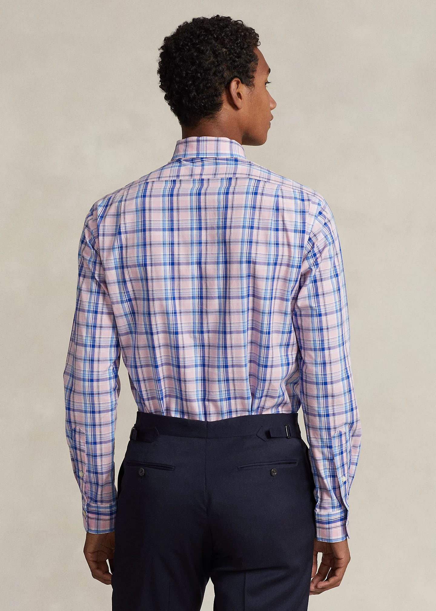 Classic Fit Plaid Stretch Poplin Shirt