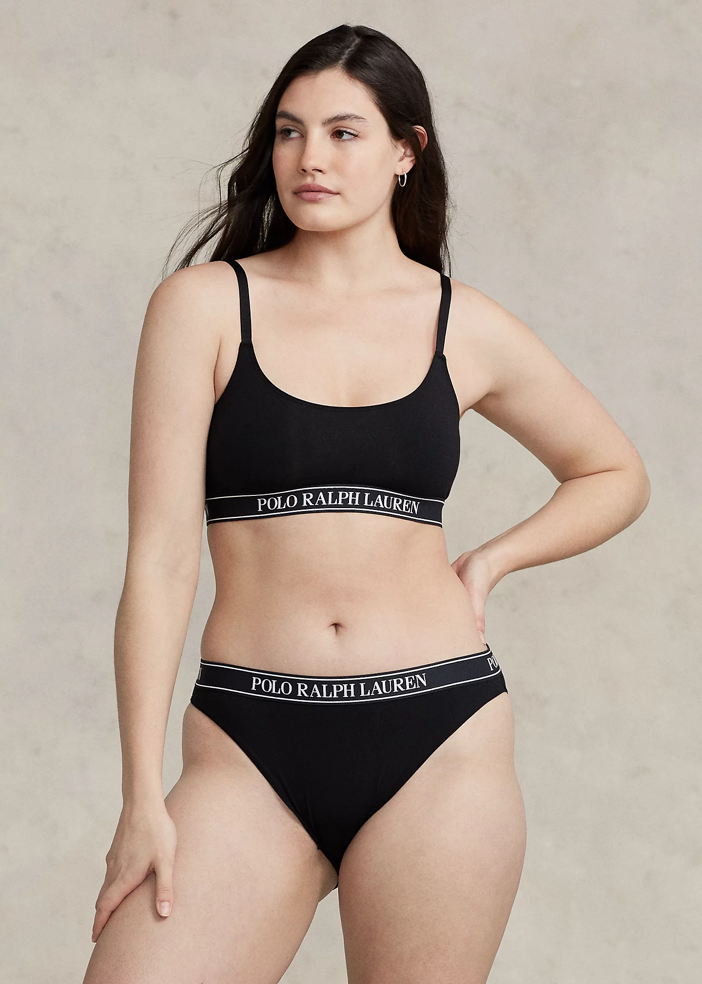 Repeat-Logo Cropped Scoopneck Tank