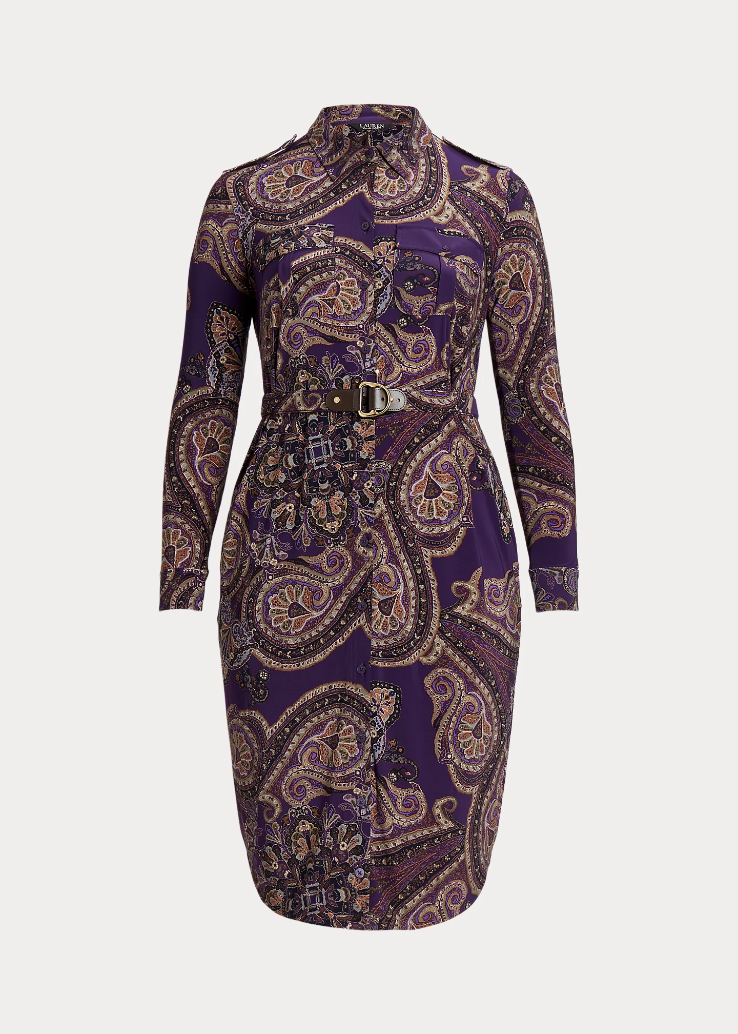 Paisley Stretch Jersey Shirtdress