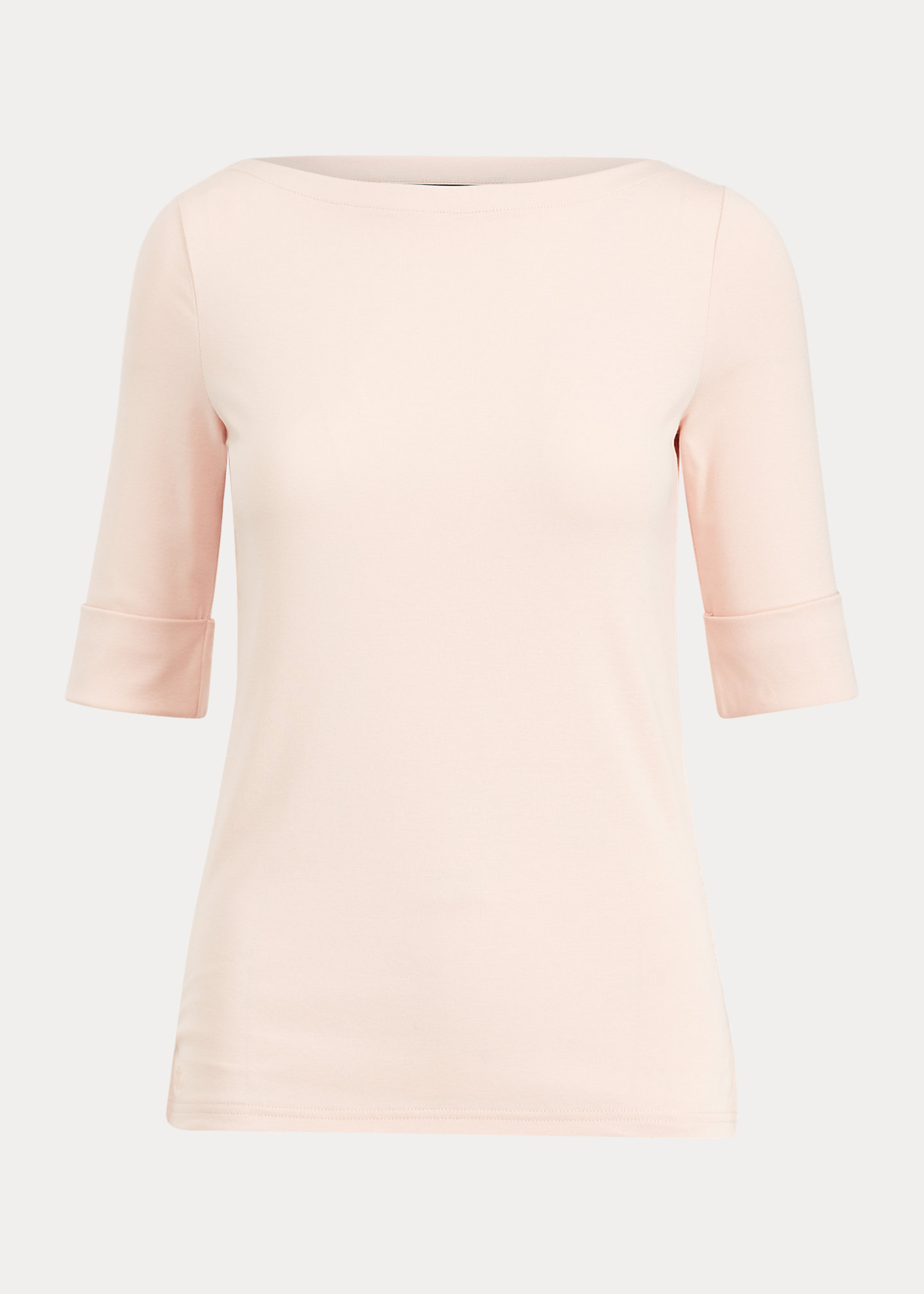 Stretch Cotton Boatneck Tee