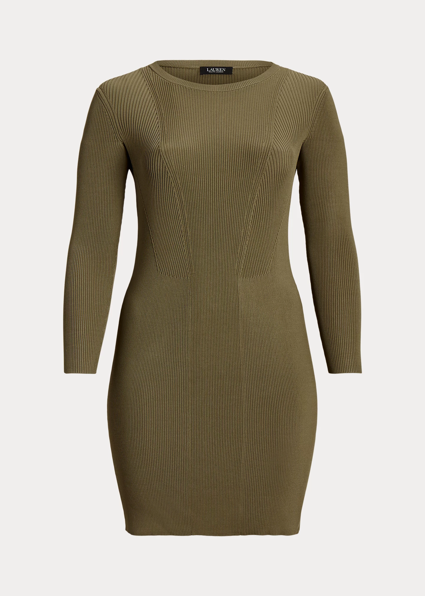 Rib-Knit Long-Sleeve Dress