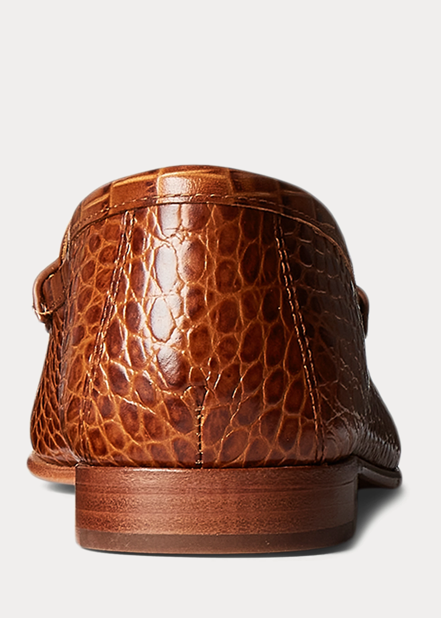 Croc-Embossed Leather Penny Loafer