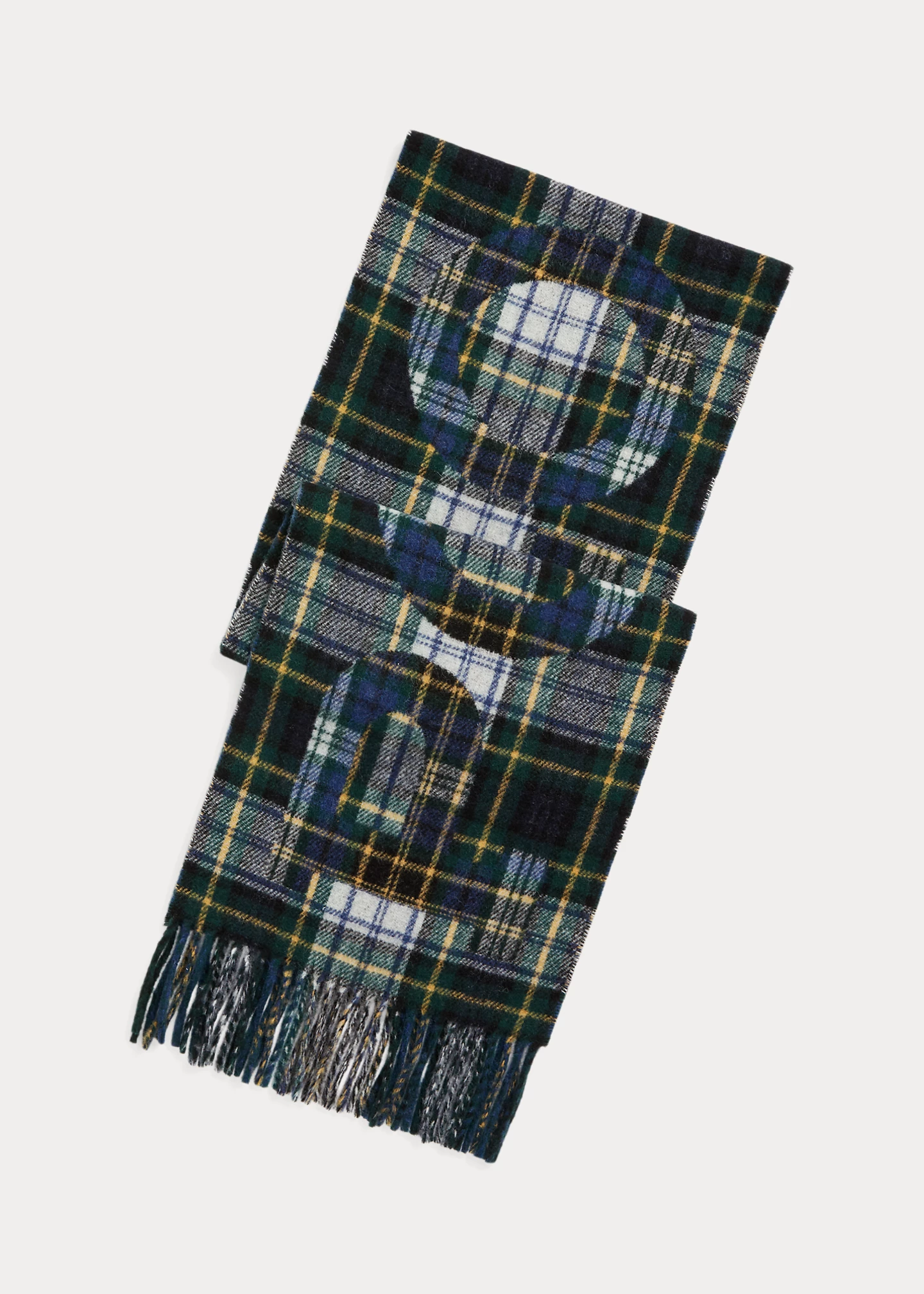Logo Plaid Wool-Blend Scarf