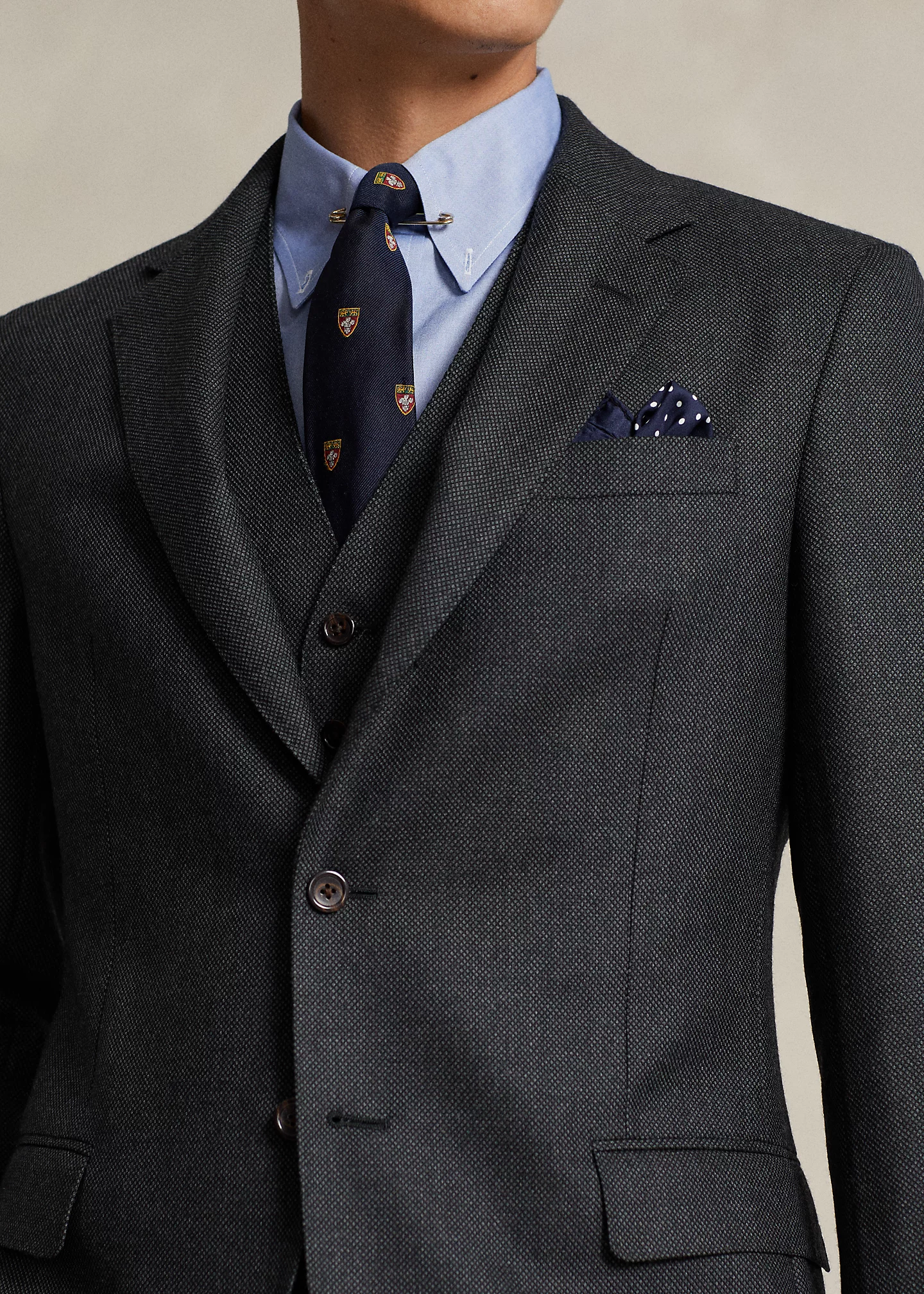 Polo Birdseye Wool  3-Piece Suit